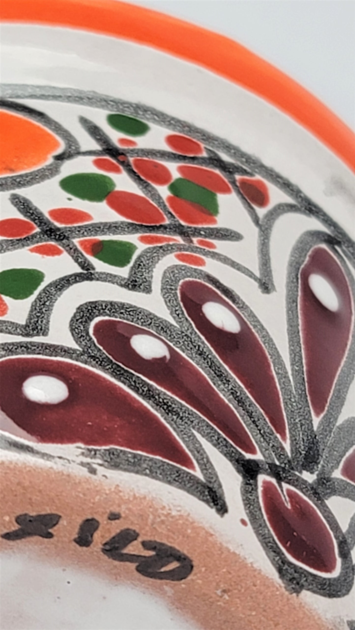 Mini Talavera Ceramic Planter – Orange Rim & Colorful Floral Design