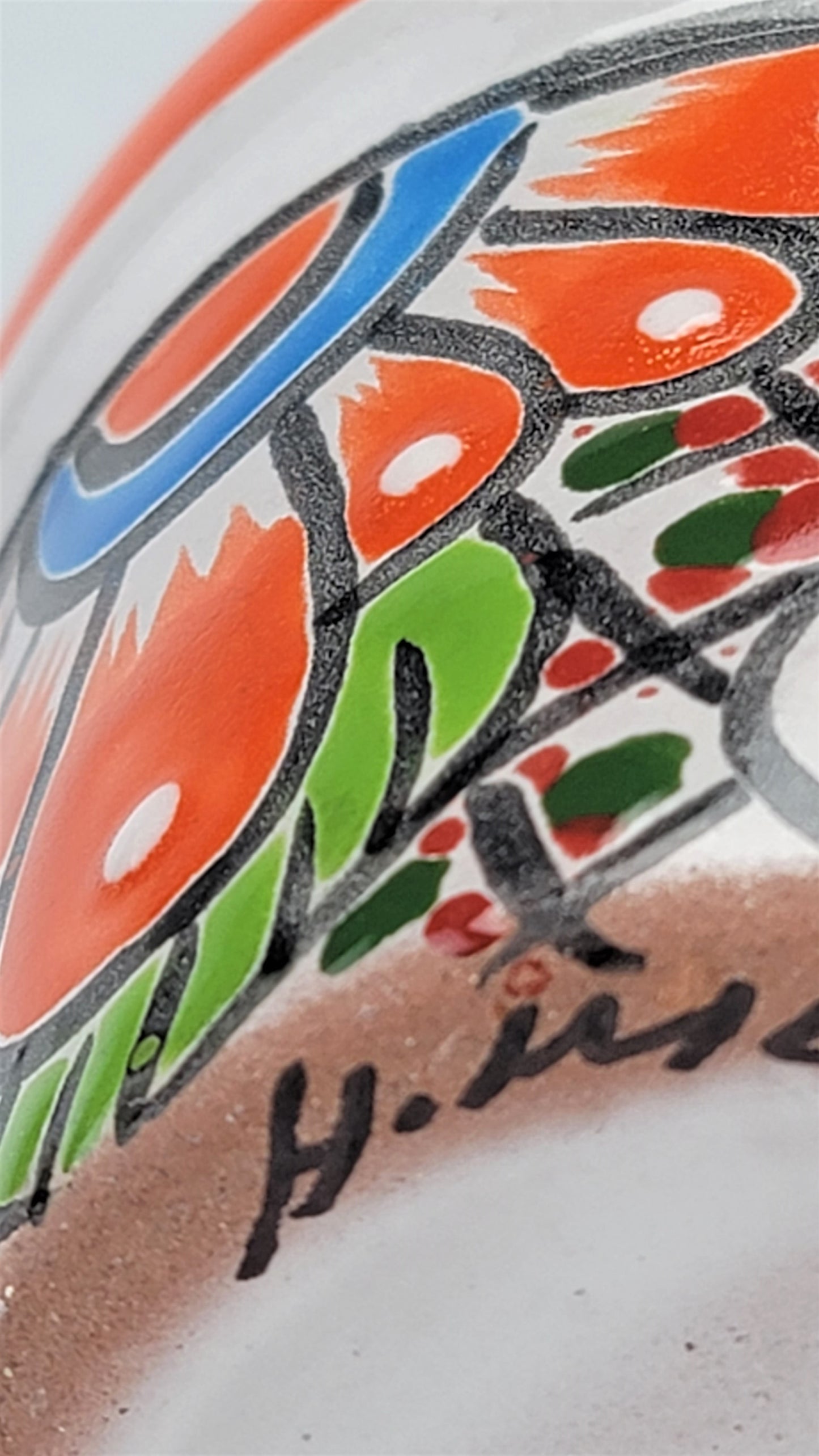 Mini Talavera Ceramic Planter – Orange Rim & Colorful Floral Design
