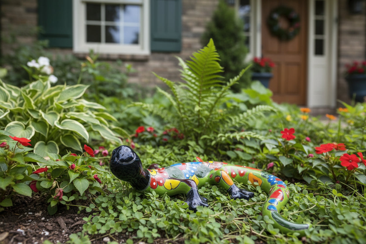 Colorful ceramic gecko