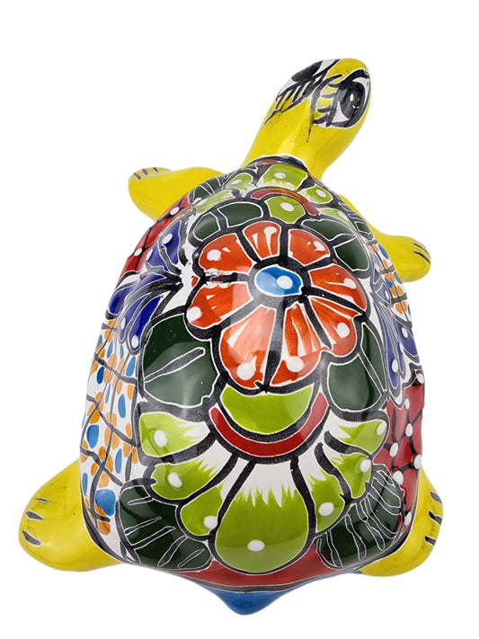Ceramic Turtle Hand Painted Mexican Art