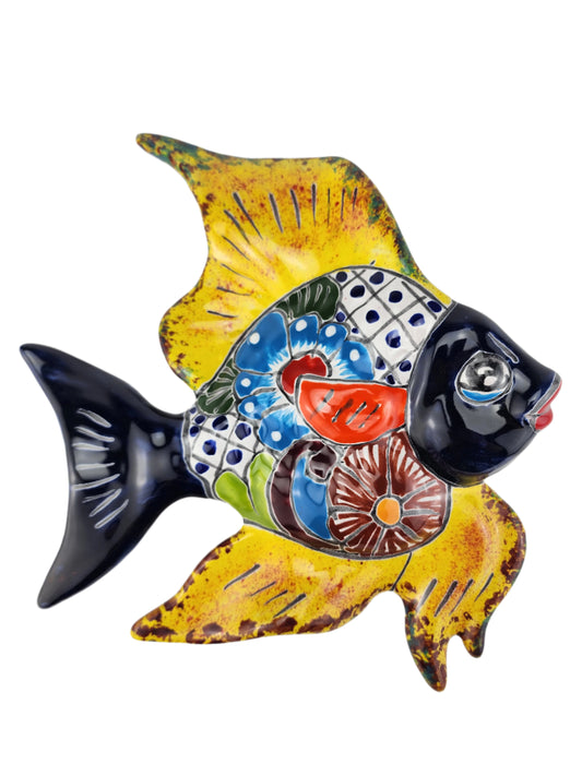 Wall Deco Clay Fish Hand Painted