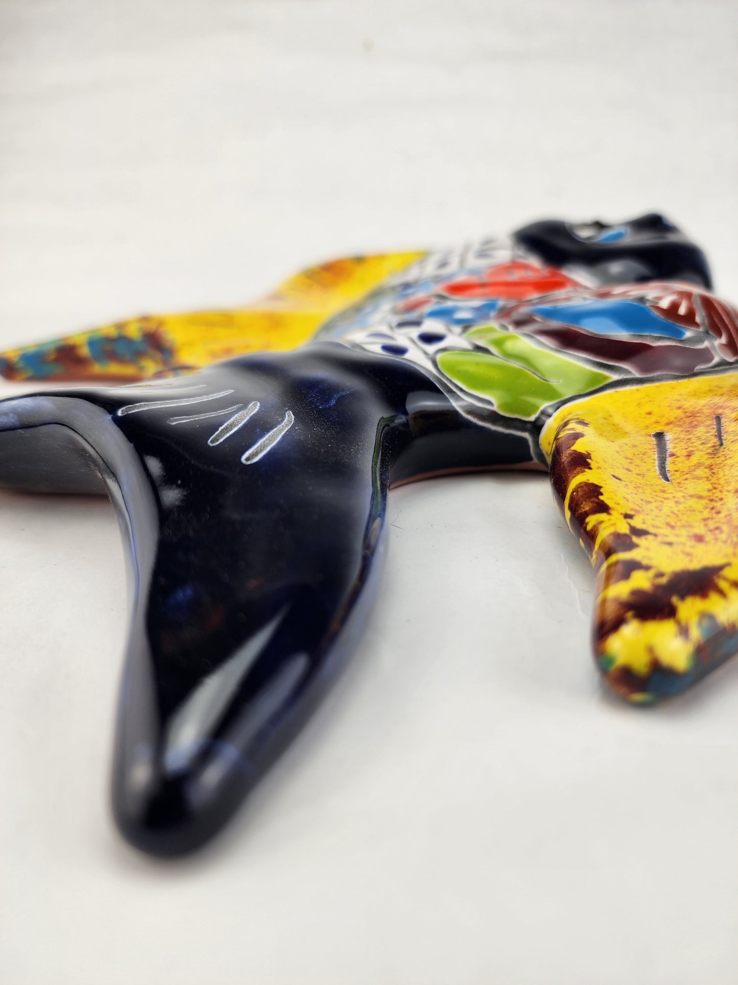 Talavera-Inspired Ceramic Fish - Mexican Hand-Painted Art