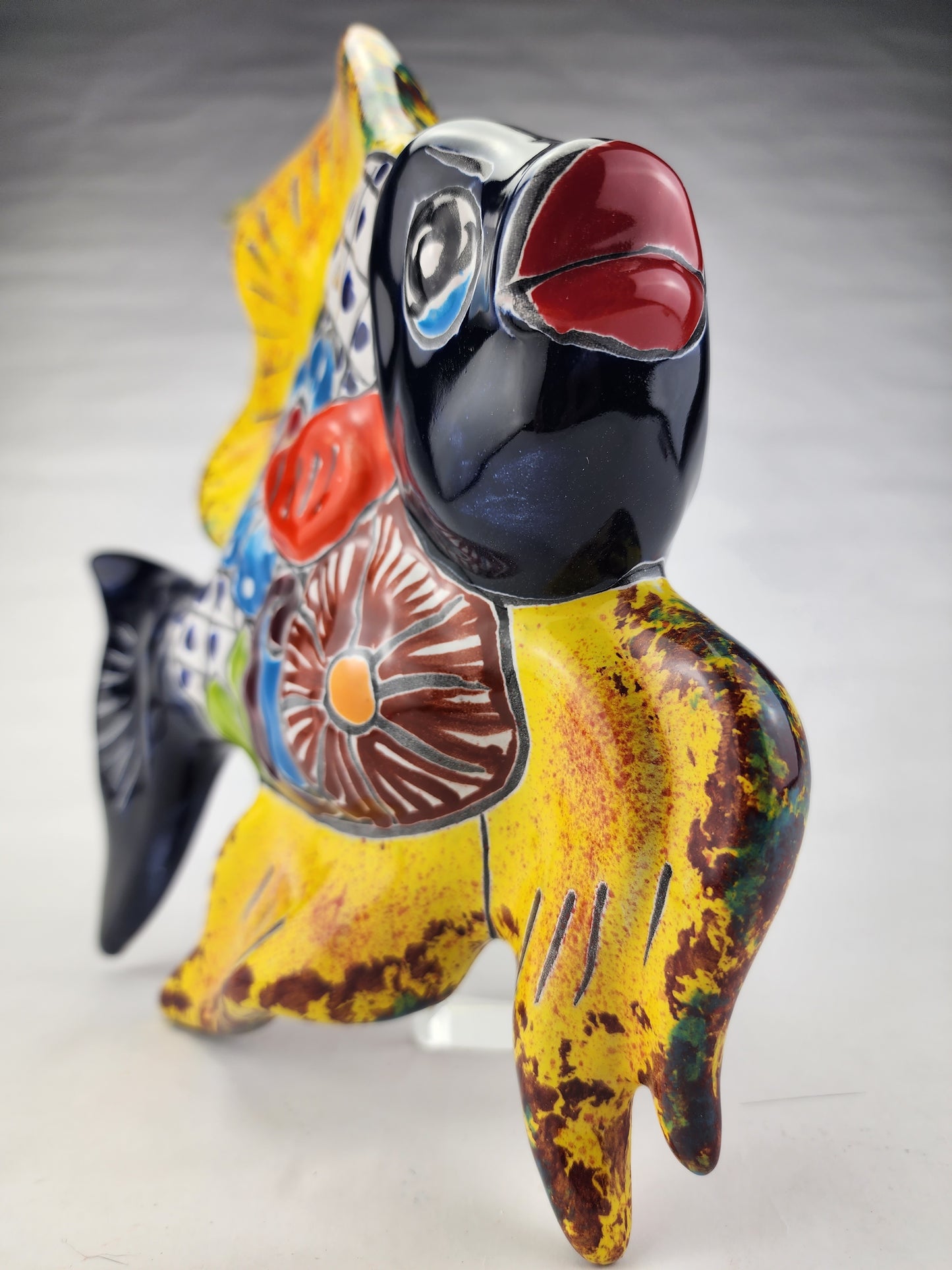 Talavera-Inspired Ceramic Fish - Mexican Hand-Painted Art
