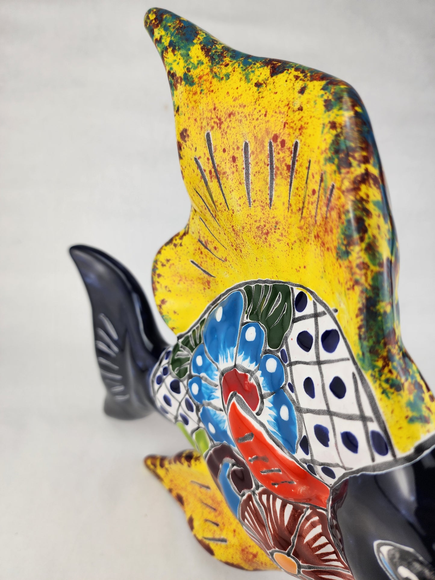 Talavera-Inspired Ceramic Fish - Mexican Hand-Painted Art