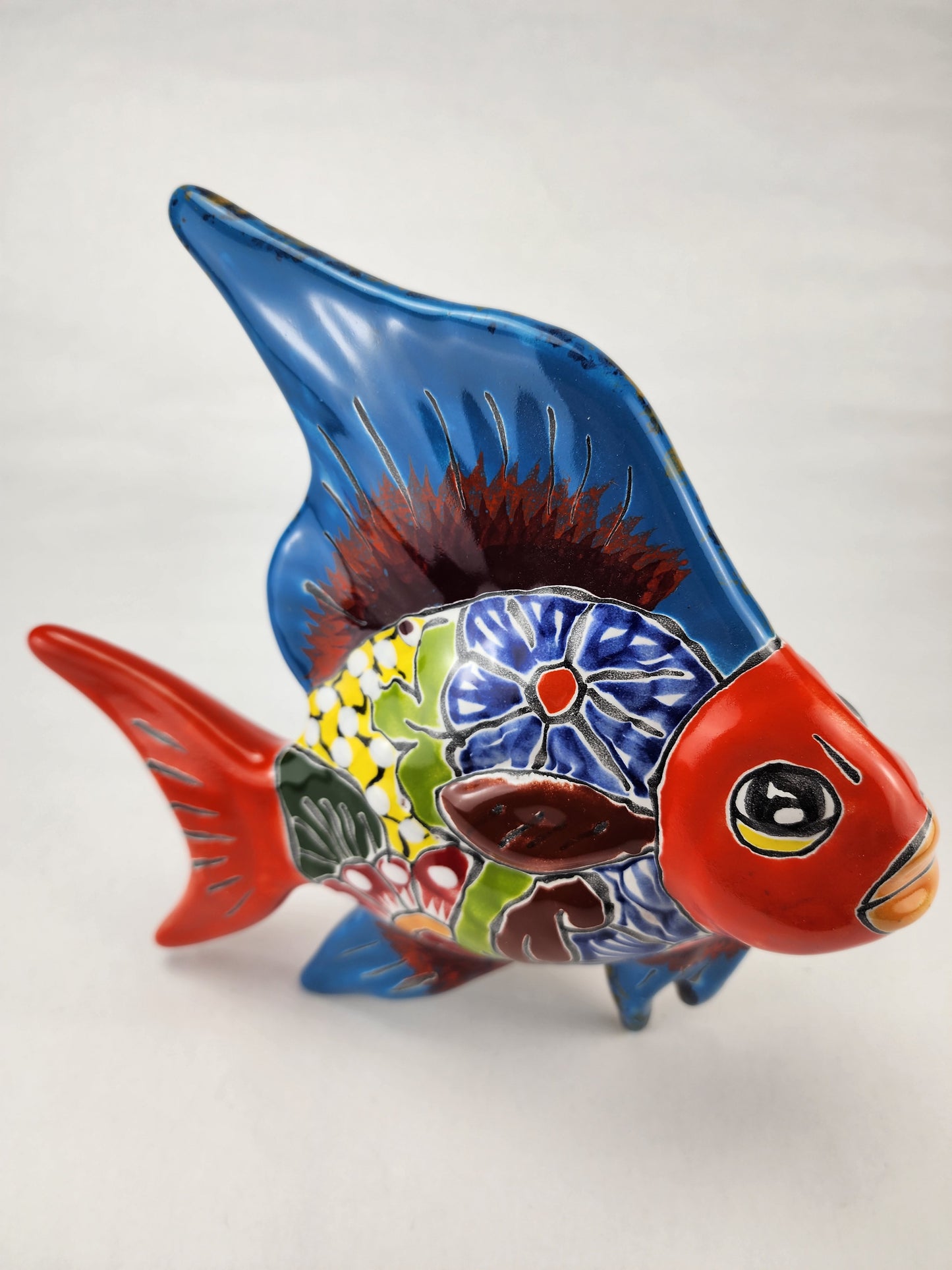 Hand-Painted Ceramic Fish - Unique Mexican Folk Art Decor