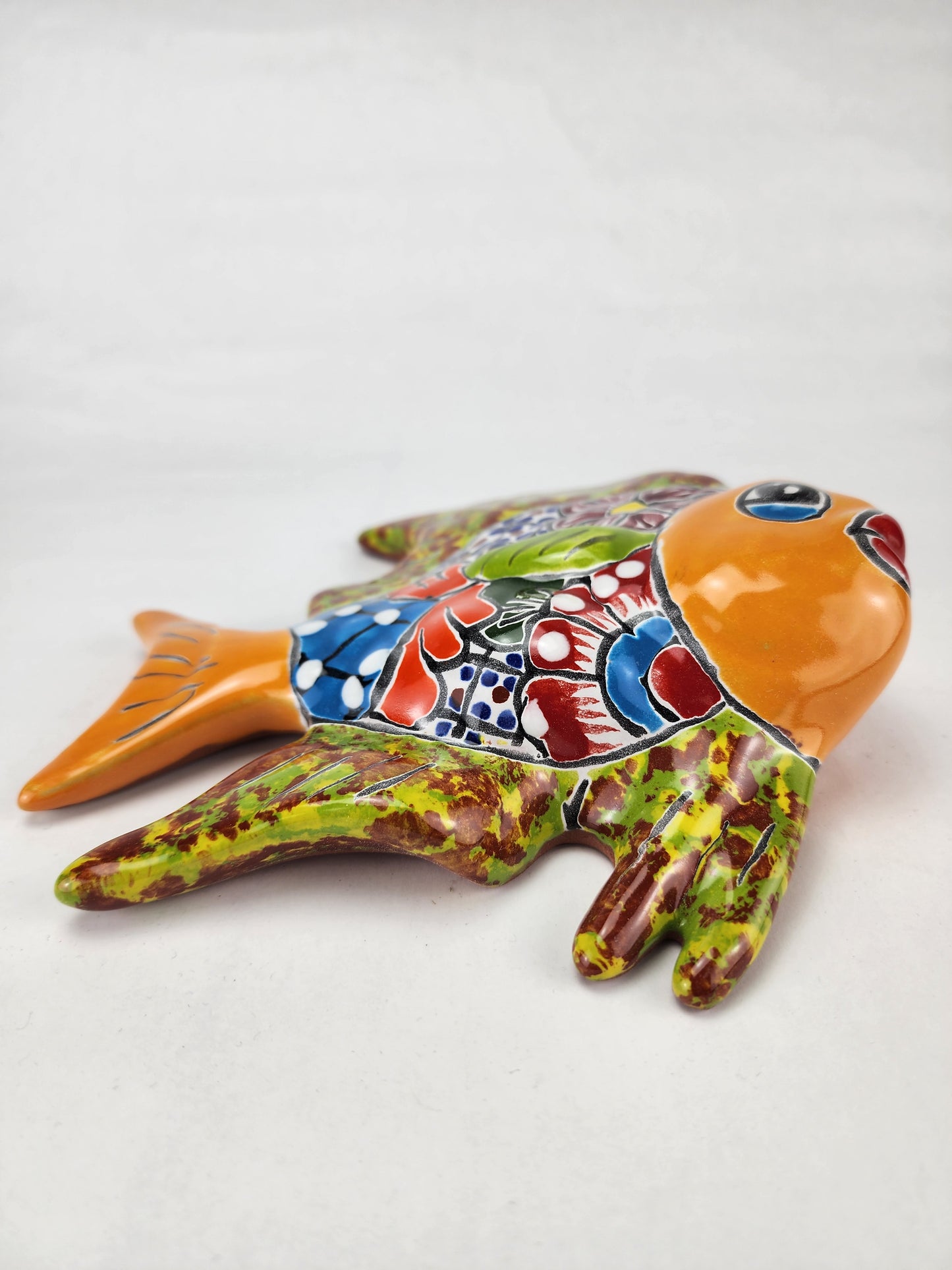 Handcrafted Ceramic Fish - Colorful Mexican Folk Art Sculpture