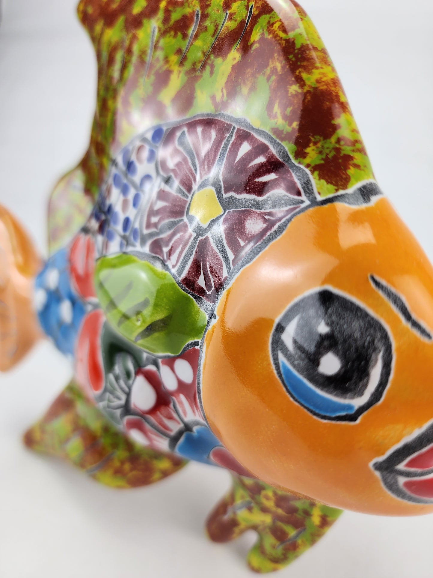 Handcrafted Ceramic Fish - Colorful Mexican Folk Art Sculpture