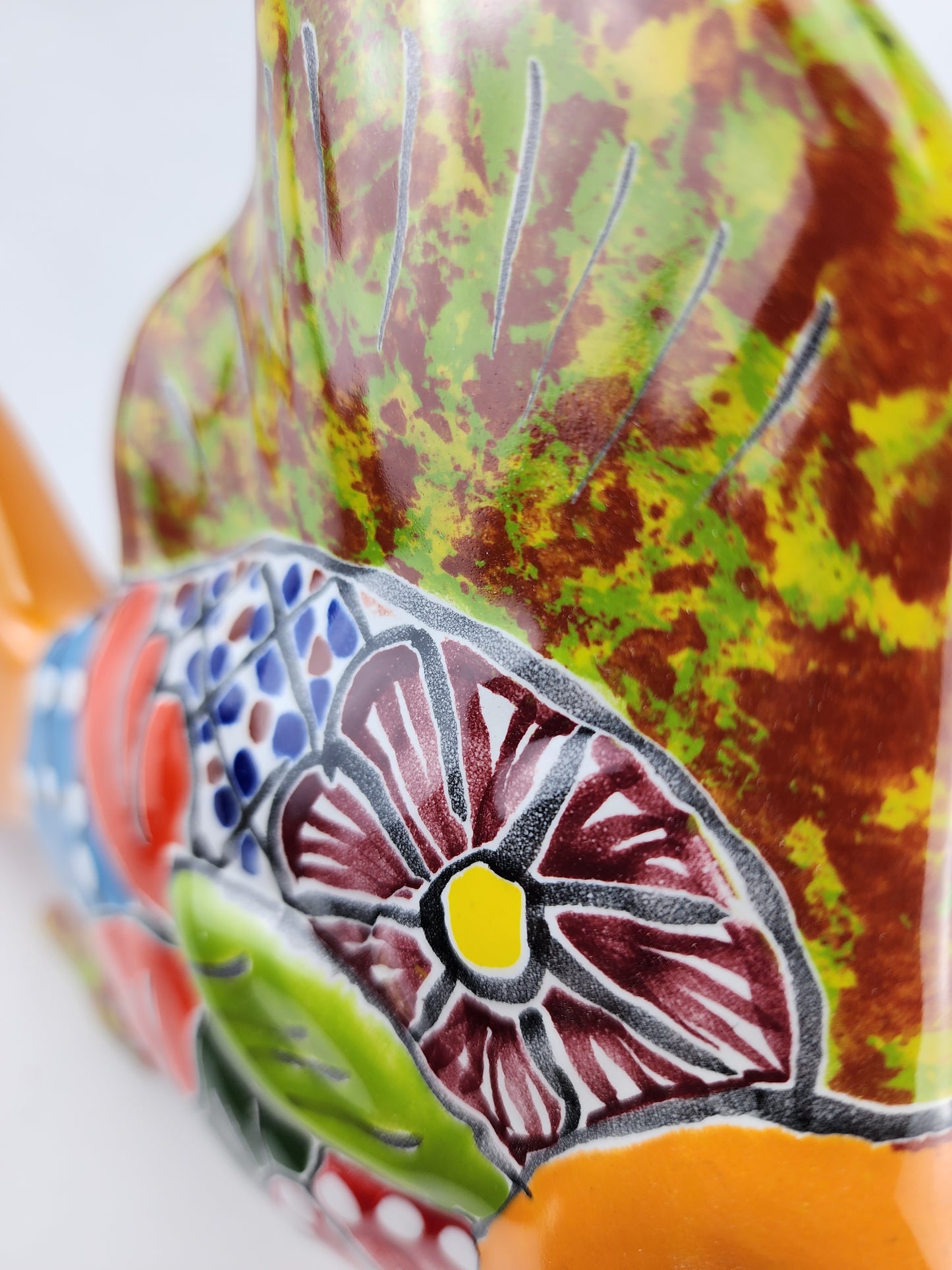 Vibrant Ceramic Fish Sculpture - Hand-Painted Mexican Art