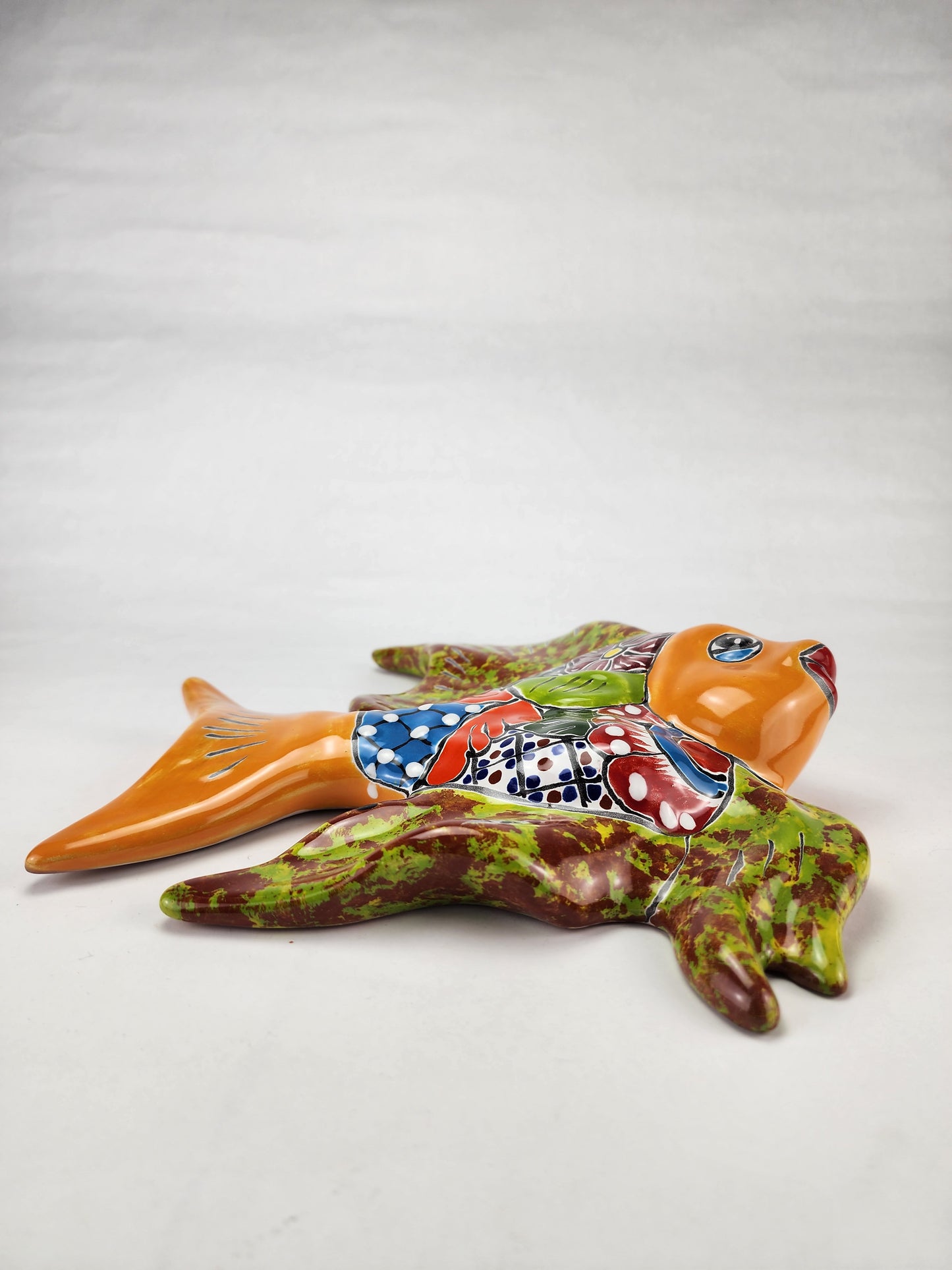 Artisan Hand-Painted Fish - Mexican Ceramic Folk Art Sculpture
