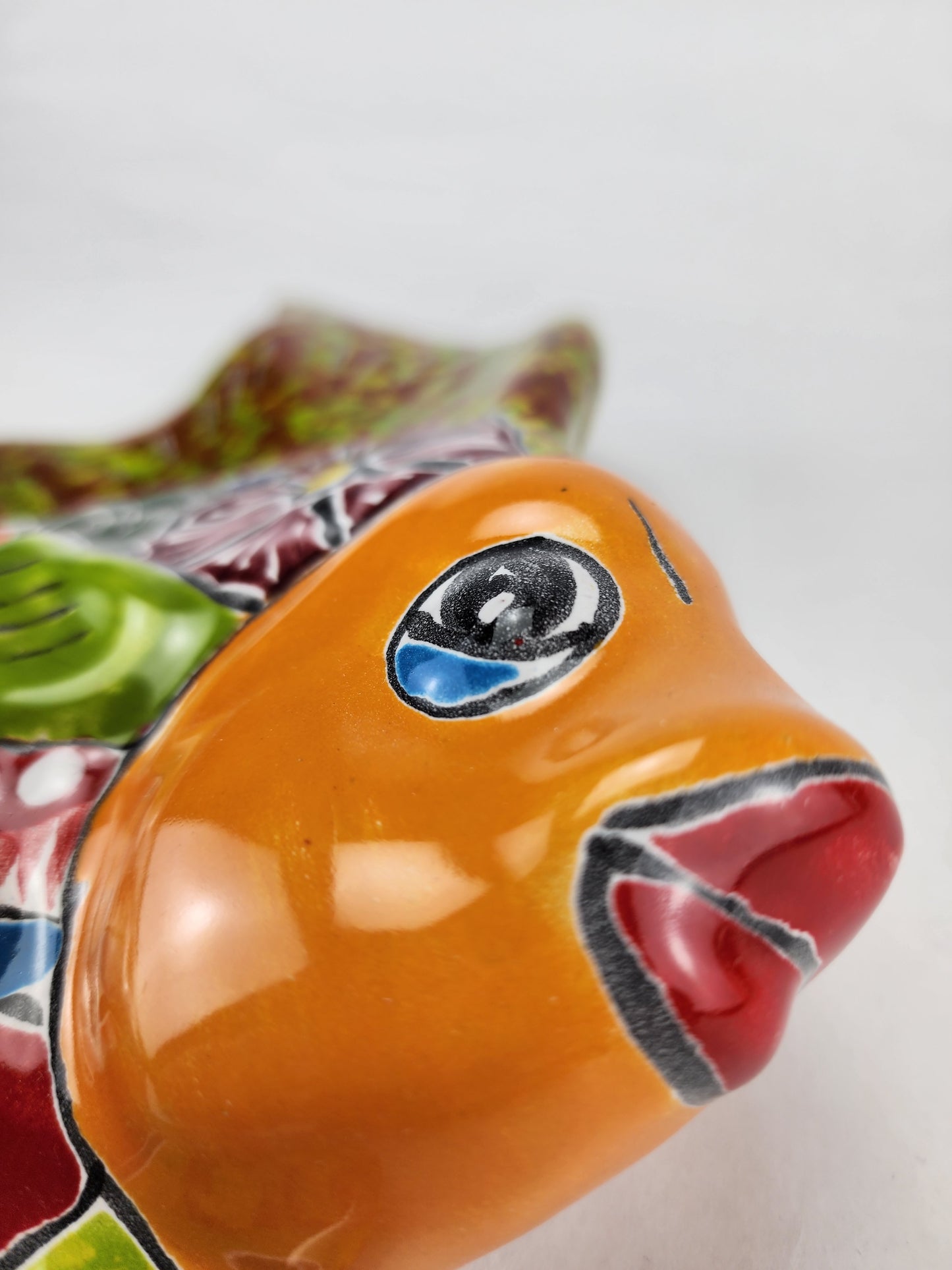 Artisan Hand-Painted Fish - Mexican Ceramic Folk Art Sculpture