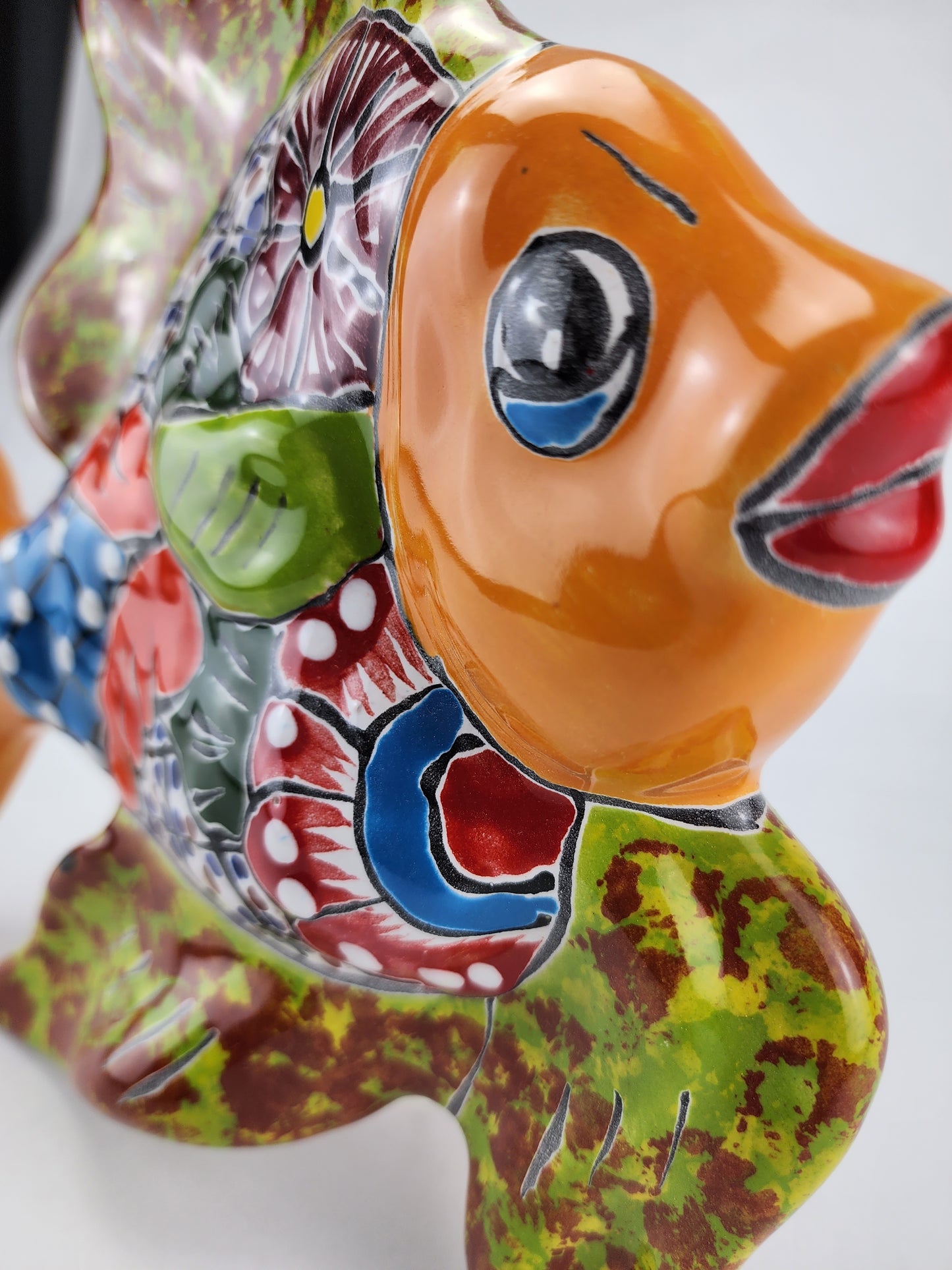 Artisan Hand-Painted Fish - Mexican Ceramic Folk Art Sculpture