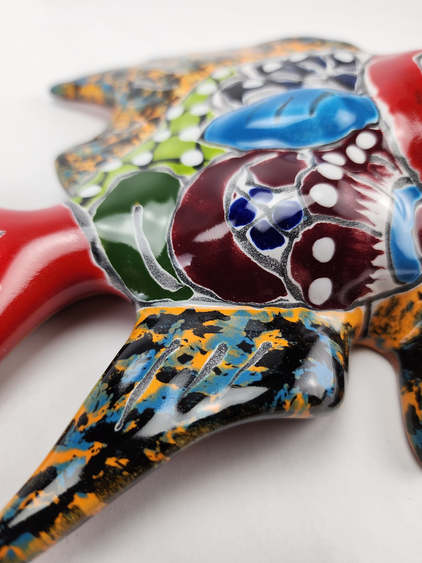 Vibrant Hand-Painted Fish Sculpture - Mexican Ceramic Art
