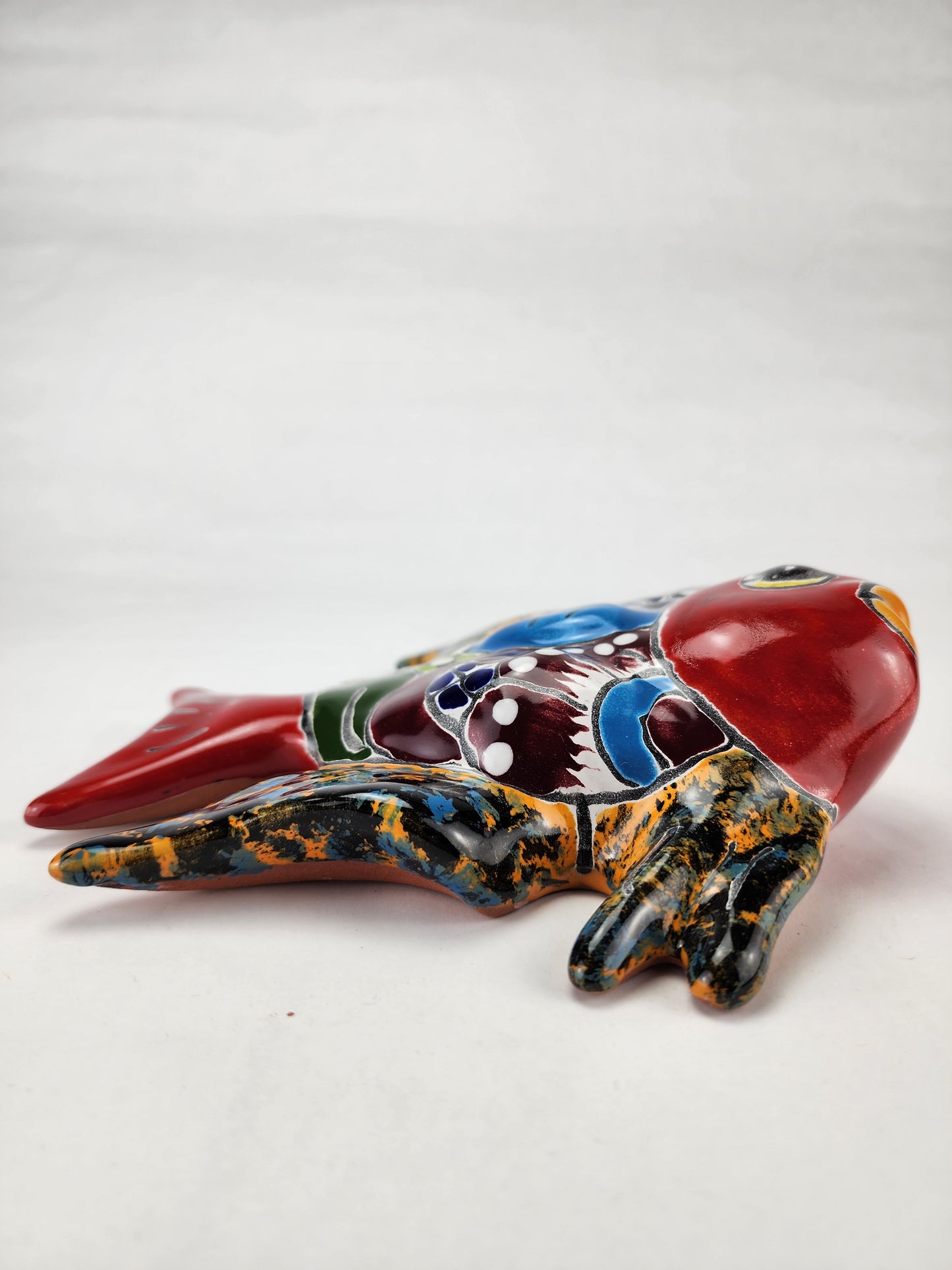 Vibrant Hand-Painted Fish Sculpture - Mexican Ceramic Art