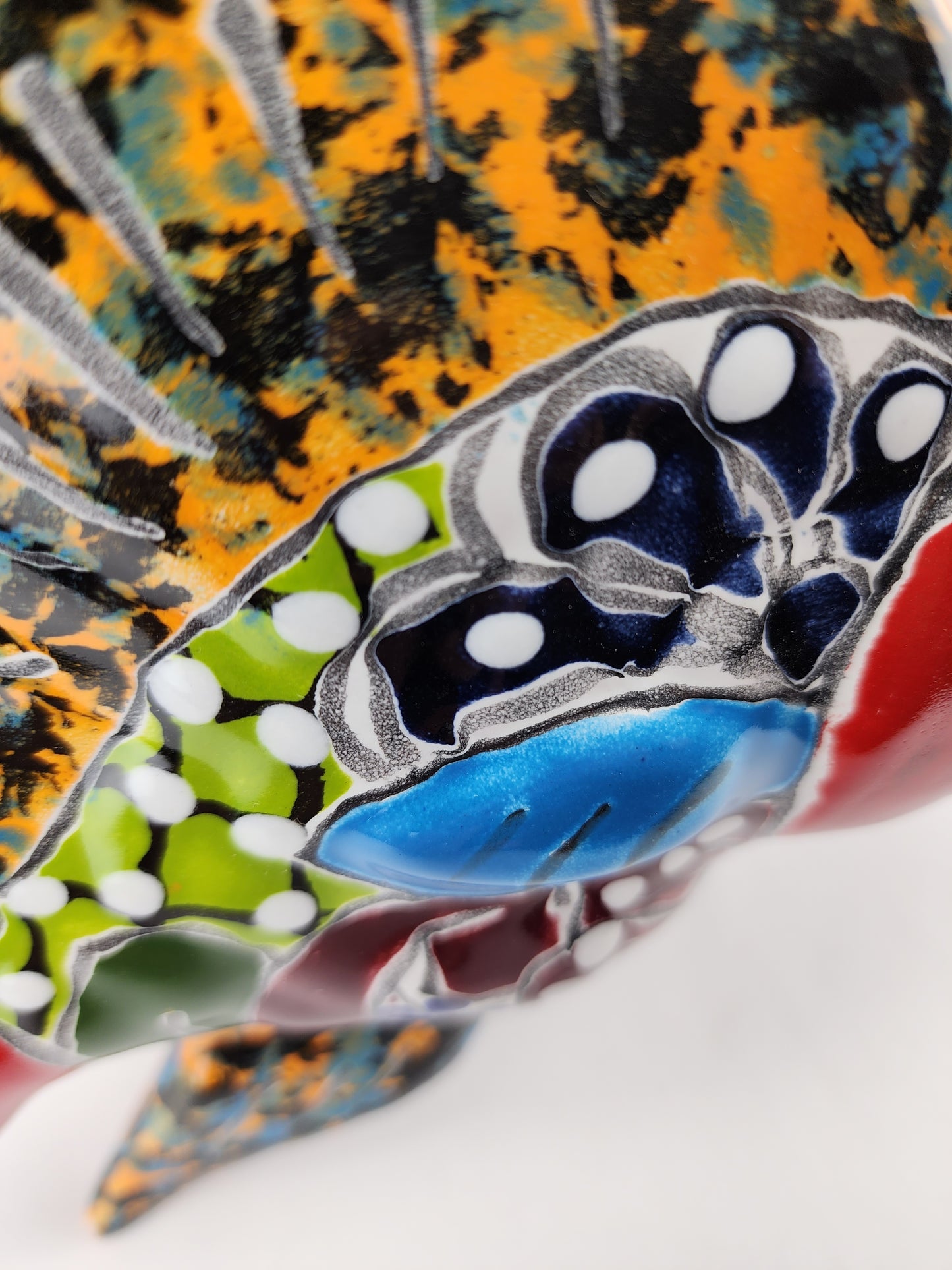 Vibrant Hand-Painted Fish Sculpture - Mexican Ceramic Art
