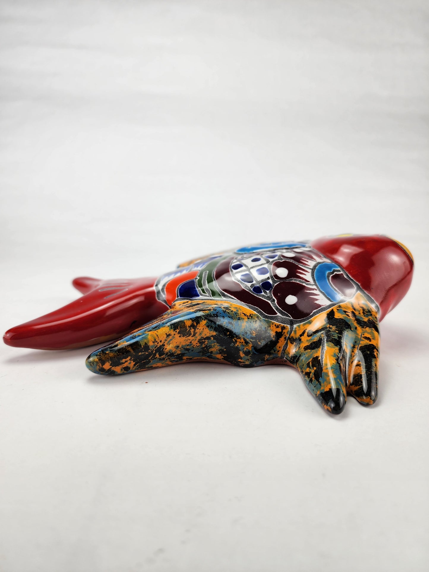 Hand-Painted Ceramic Fish - Vibrant Mexican Folk Art Sculpture