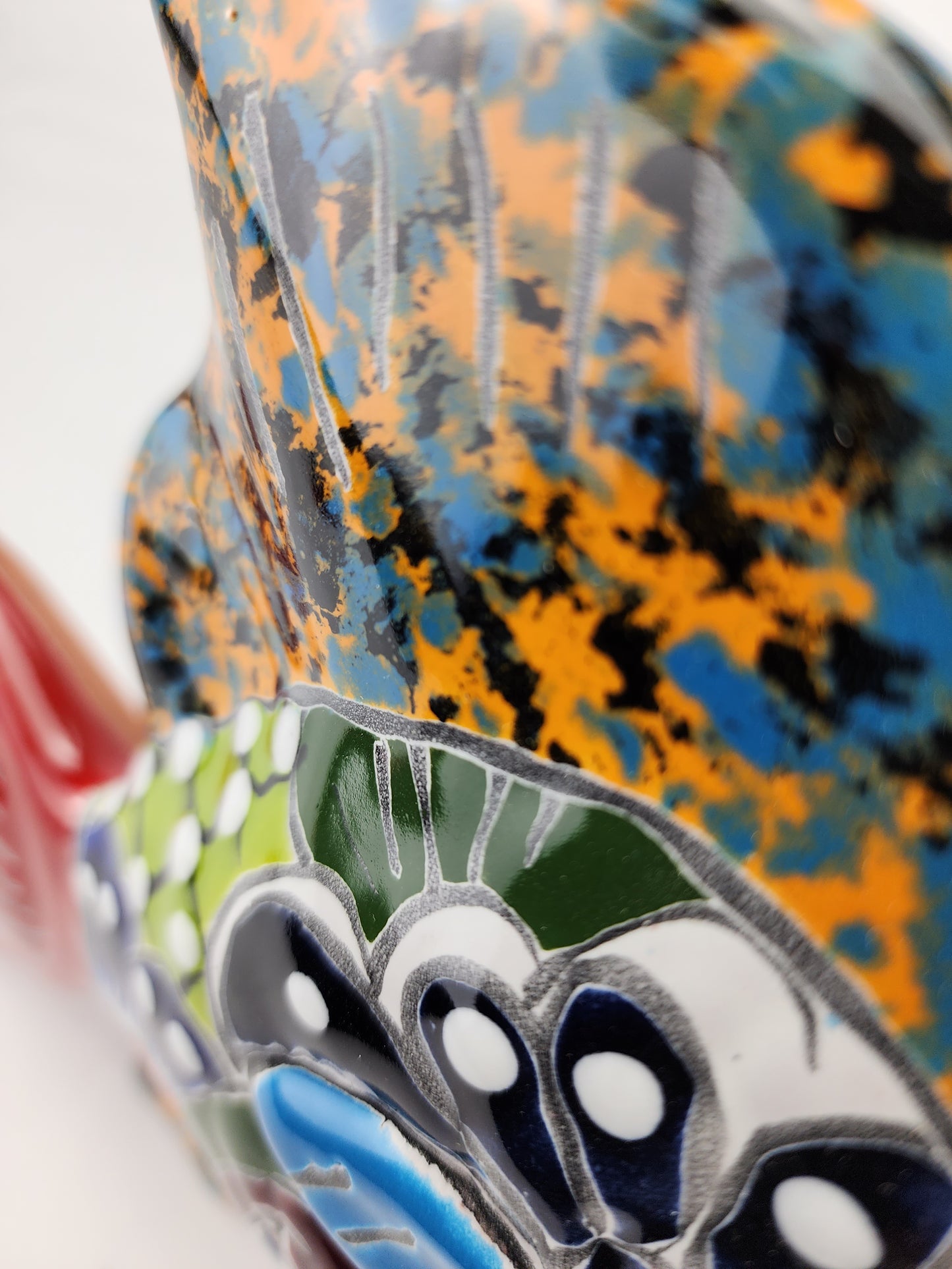 Hand-Painted Ceramic Fish - Vibrant Mexican Folk Art Sculpture