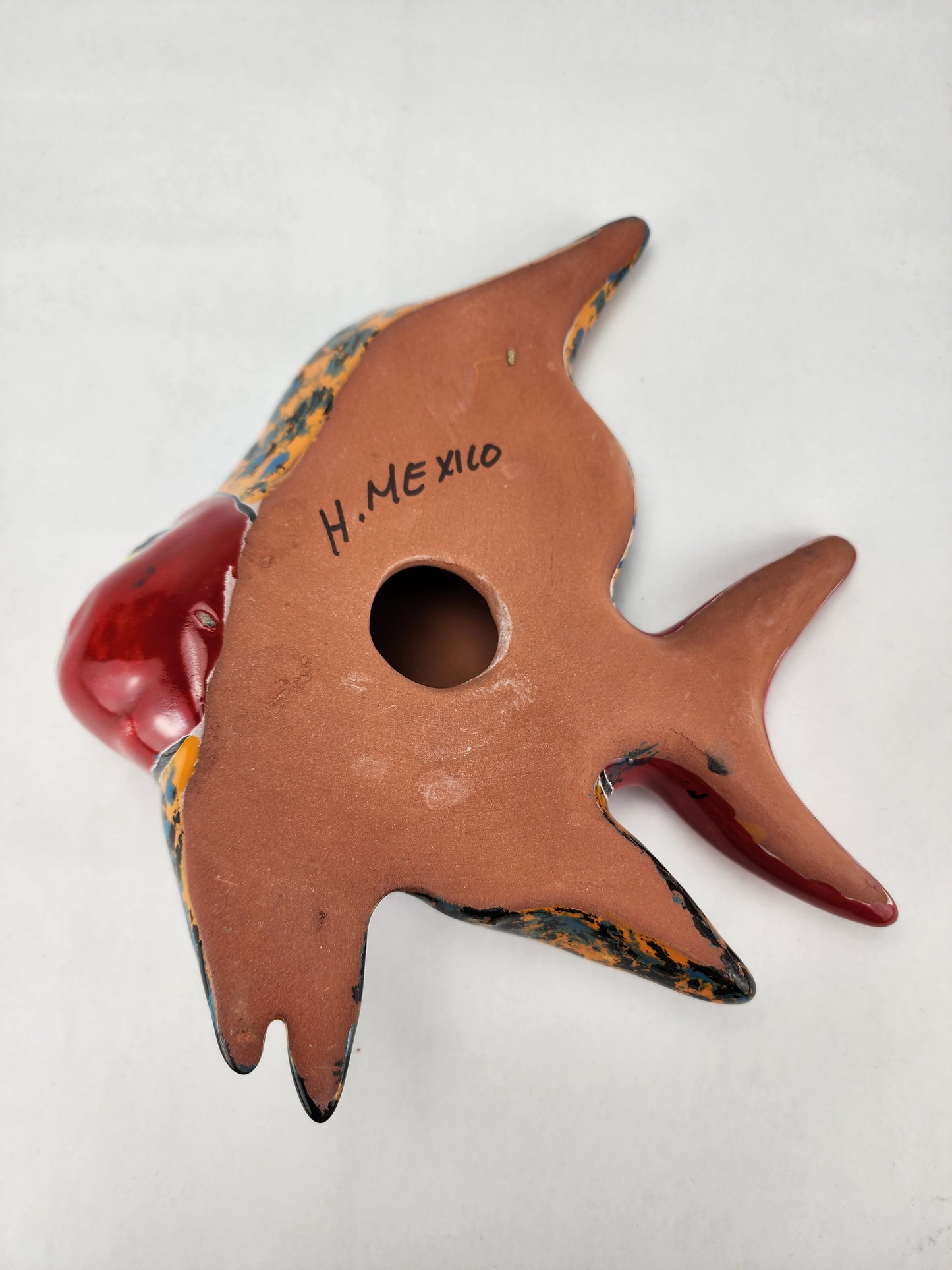 Hand-Painted Ceramic Fish - Vibrant Mexican Folk Art Sculpture