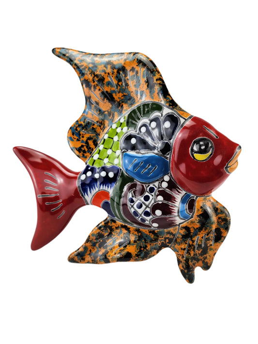 Hand Painted Ceramic Fish Sculpture – Vibrant Unique Home Décor