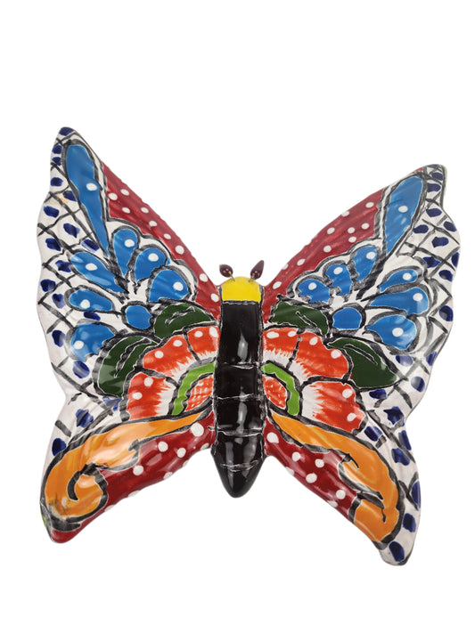 Wall Deco Butterfly Hand Painted Mexican Folk Art
