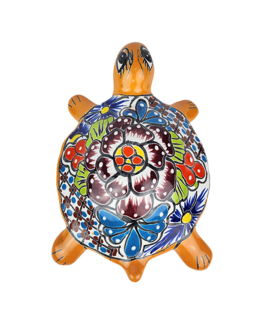 Ceramic Turtle Talavera Design Hand Painted