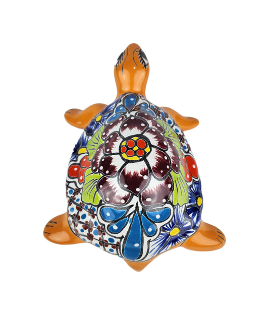 Ceramic Turtle Handcrafted Home and Garden Deco Talavera Pattern