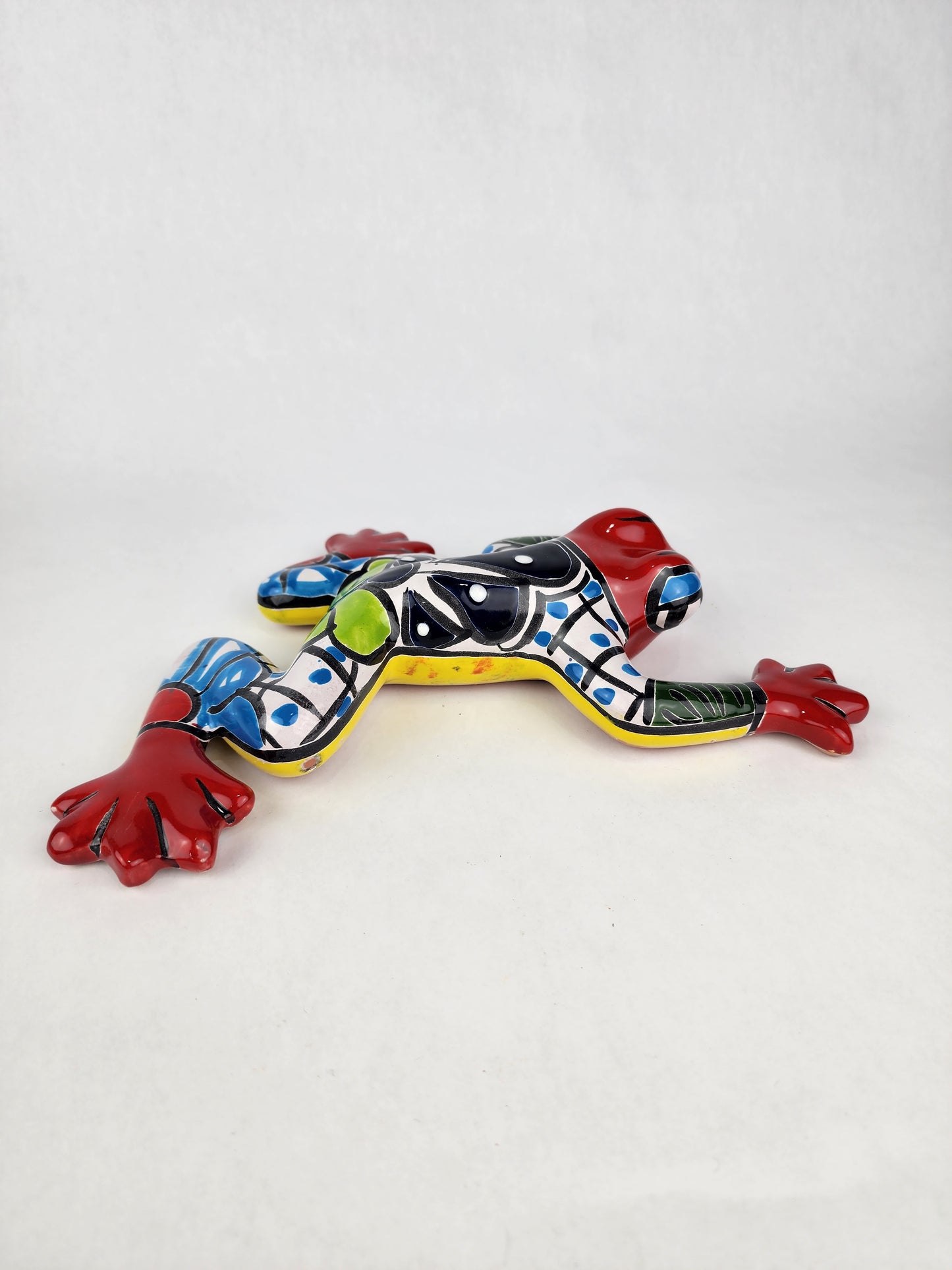 Red Talavera Frog – Hand-Painted Mexican Folk Art Figurine