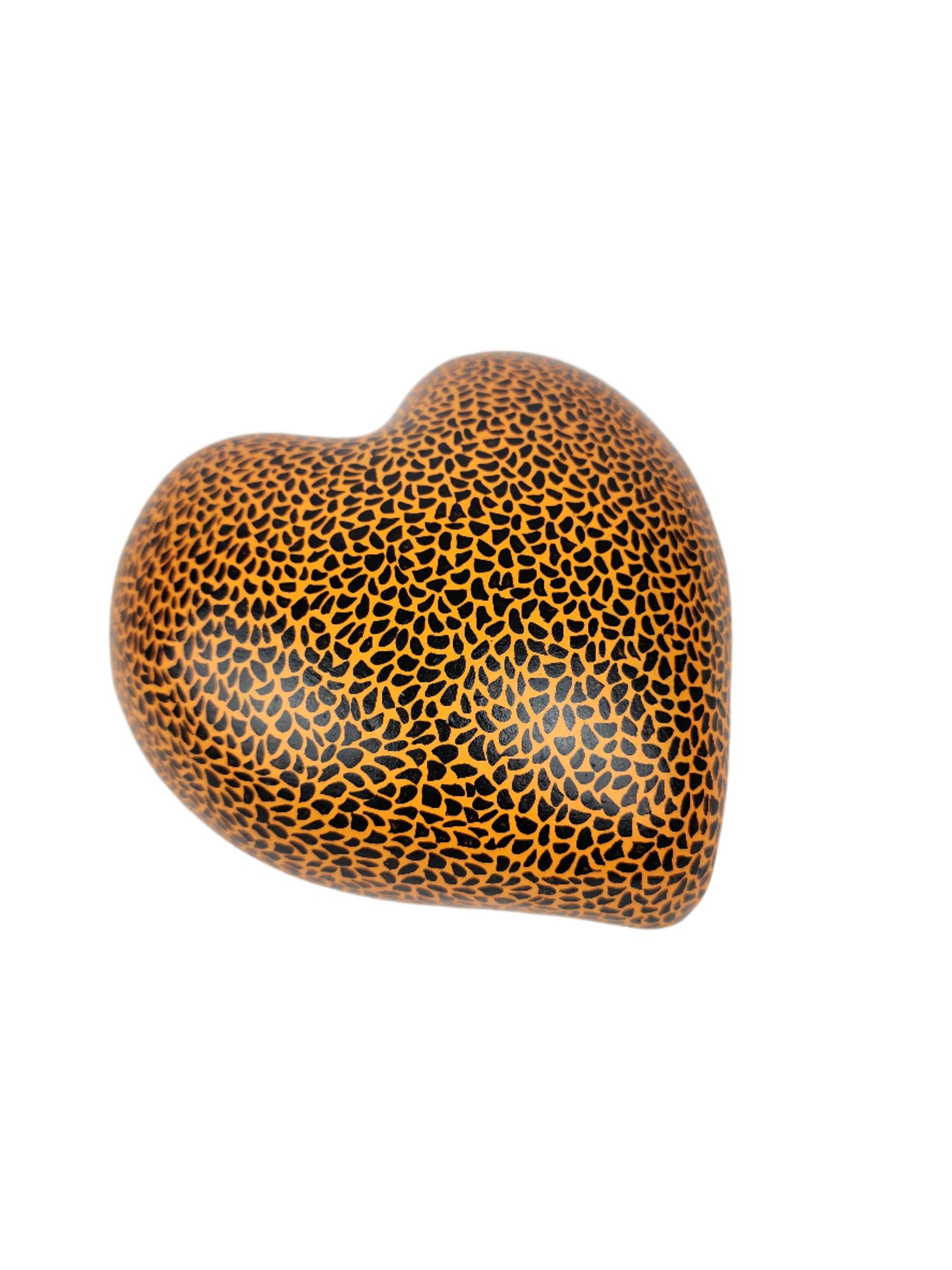 Orange Clay Heart Hand Painted Mexican Pottery