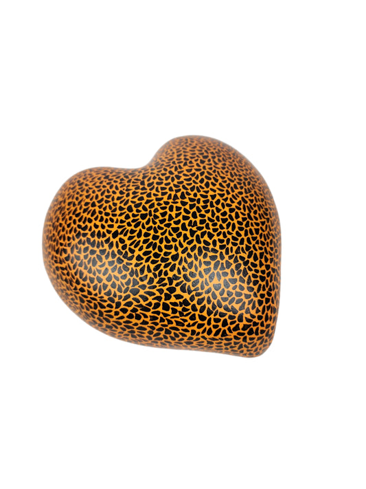 Orange Clay Heart Hand Painted Mexican Pottery