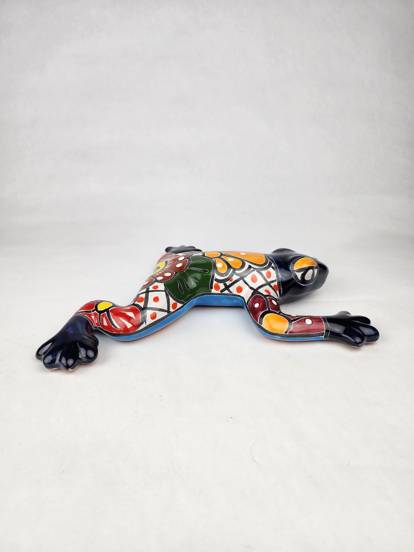 Colorful Talavera Frog Statue – Artisan Handmade Mexican Ceramic Art Gift
