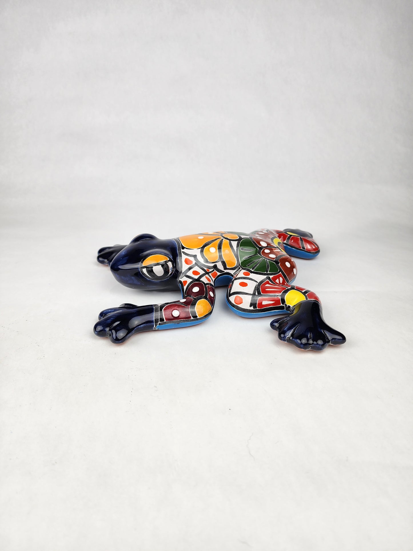 Colorful Talavera Frog Statue – Artisan Handmade Mexican Ceramic Art Gift