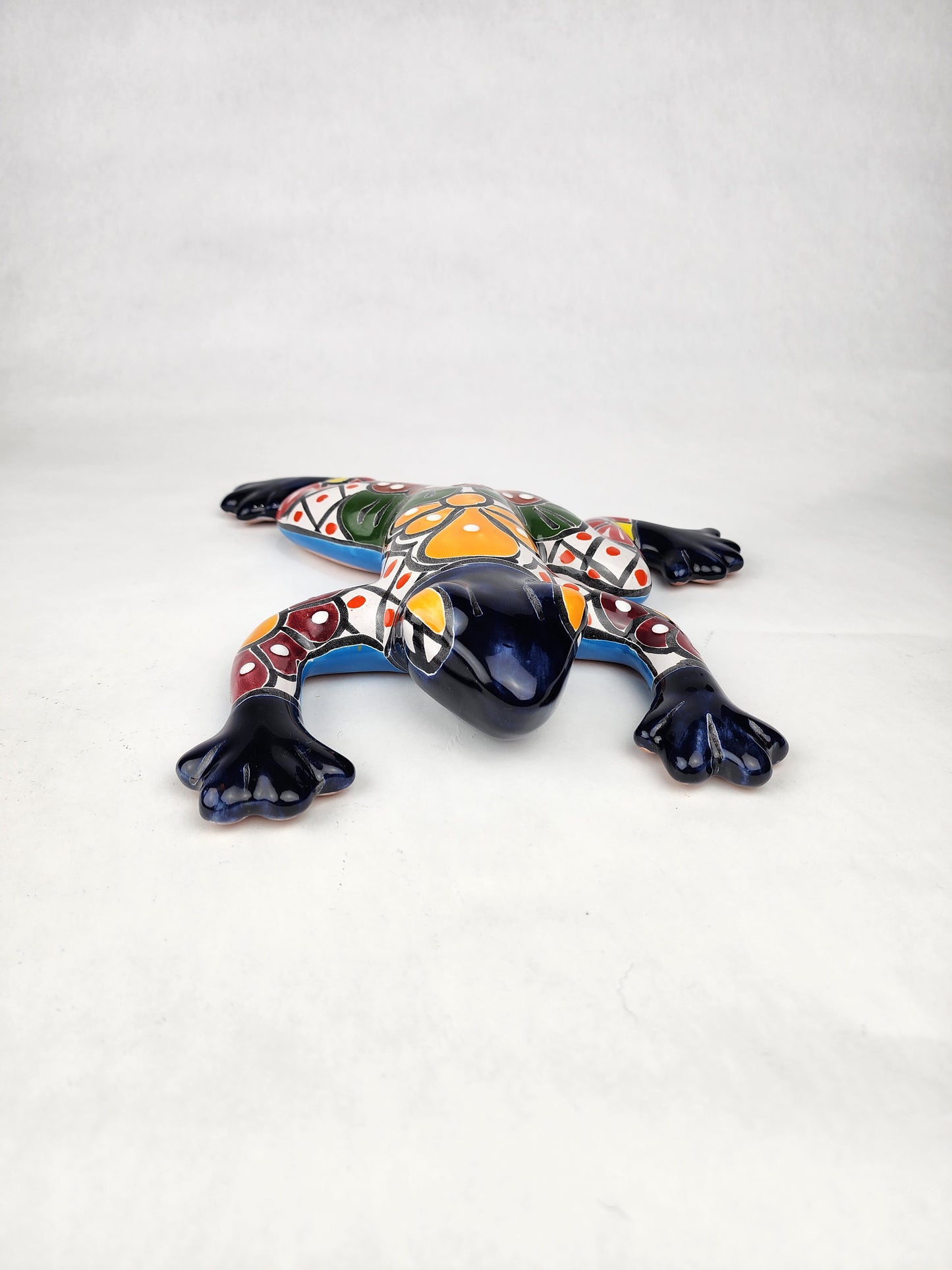 Colorful Talavera Frog Statue – Artisan Handmade Mexican Ceramic Art Gift