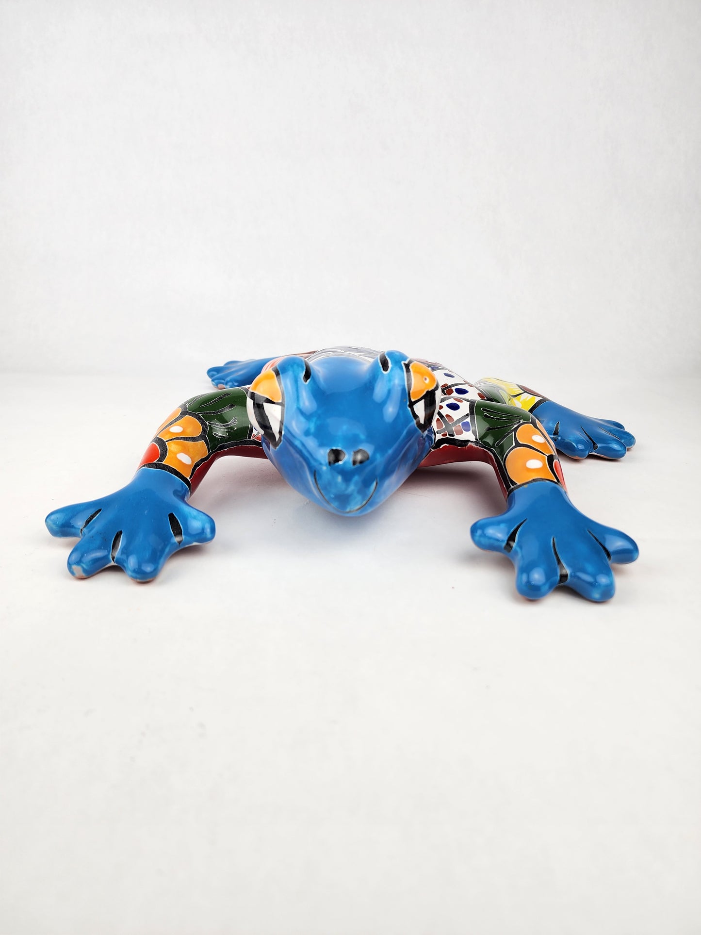 Decorative Talavera Frog Statue – Handmade Mexican Ceramic Art for Any Space