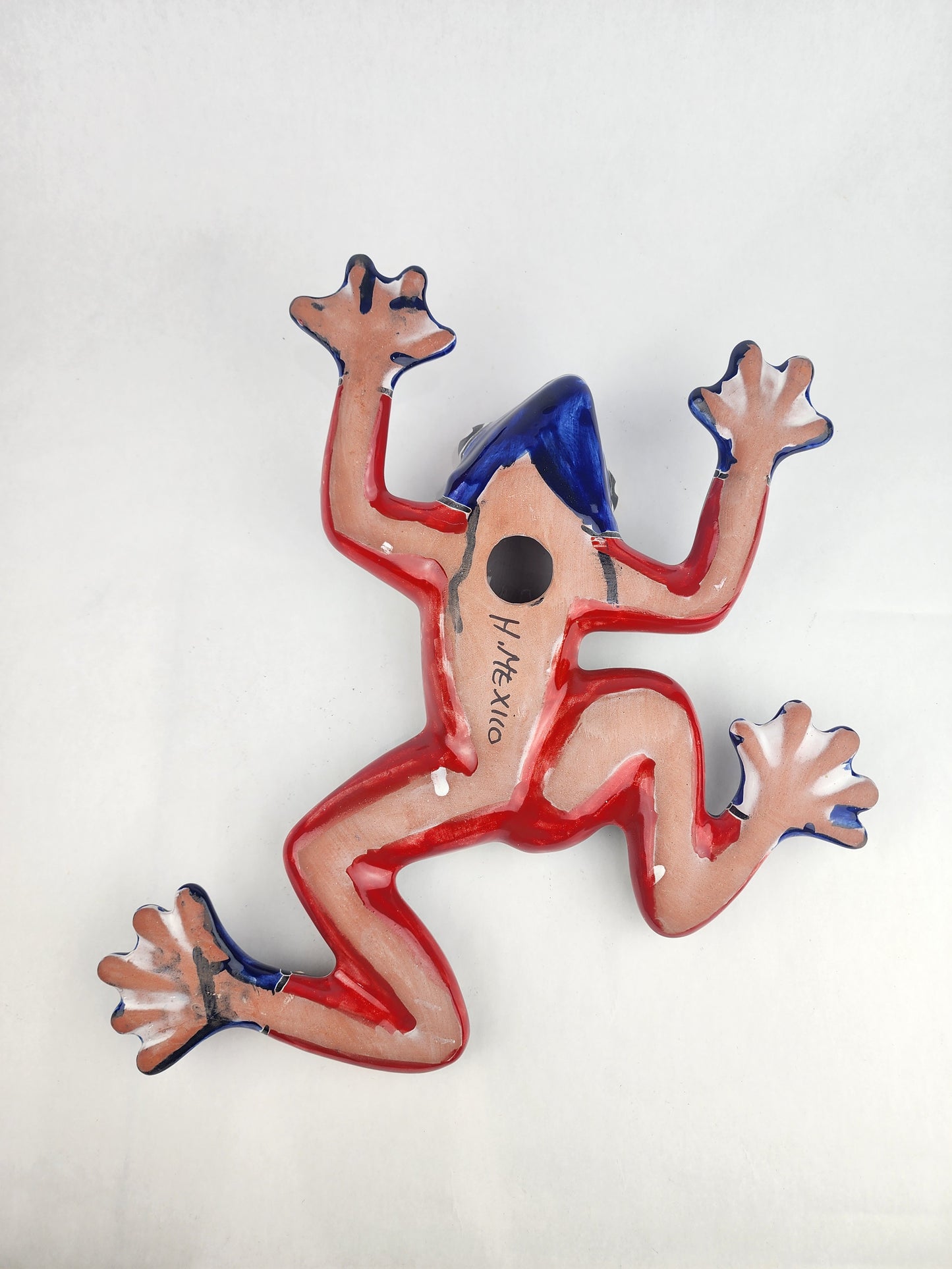 Hand-Painted Talavera Frog – Indoor & Outdoor Mexican Folk Sculpture