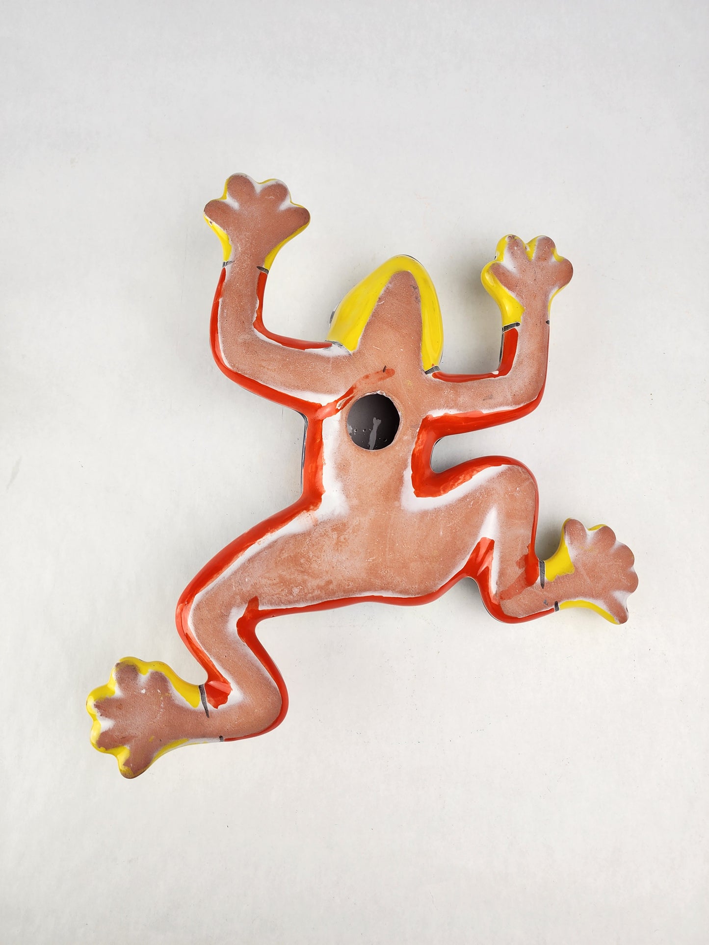 Playful Ceramic Frog – Mexican Wall Art in Bold Colors