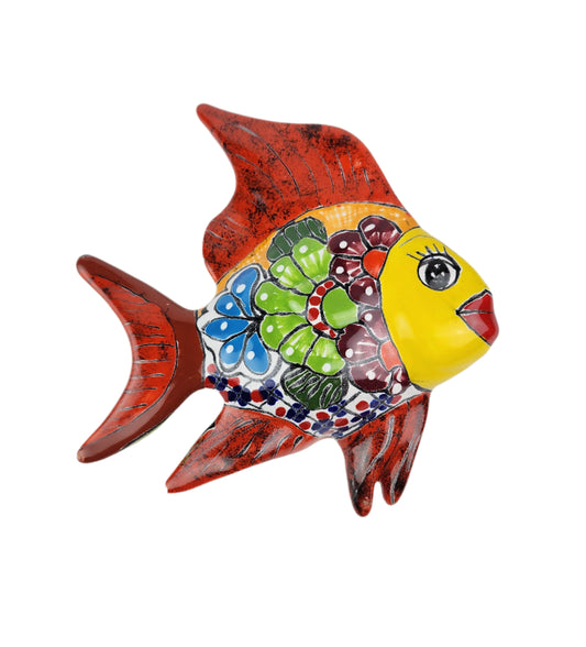 Colorful Wall Talavera Fish - Casa Villa Arte