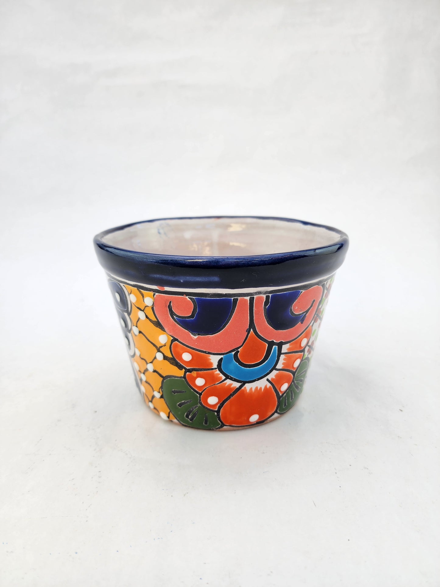 Small Talavera Flower Pot – Mexican Folk Art Planter
