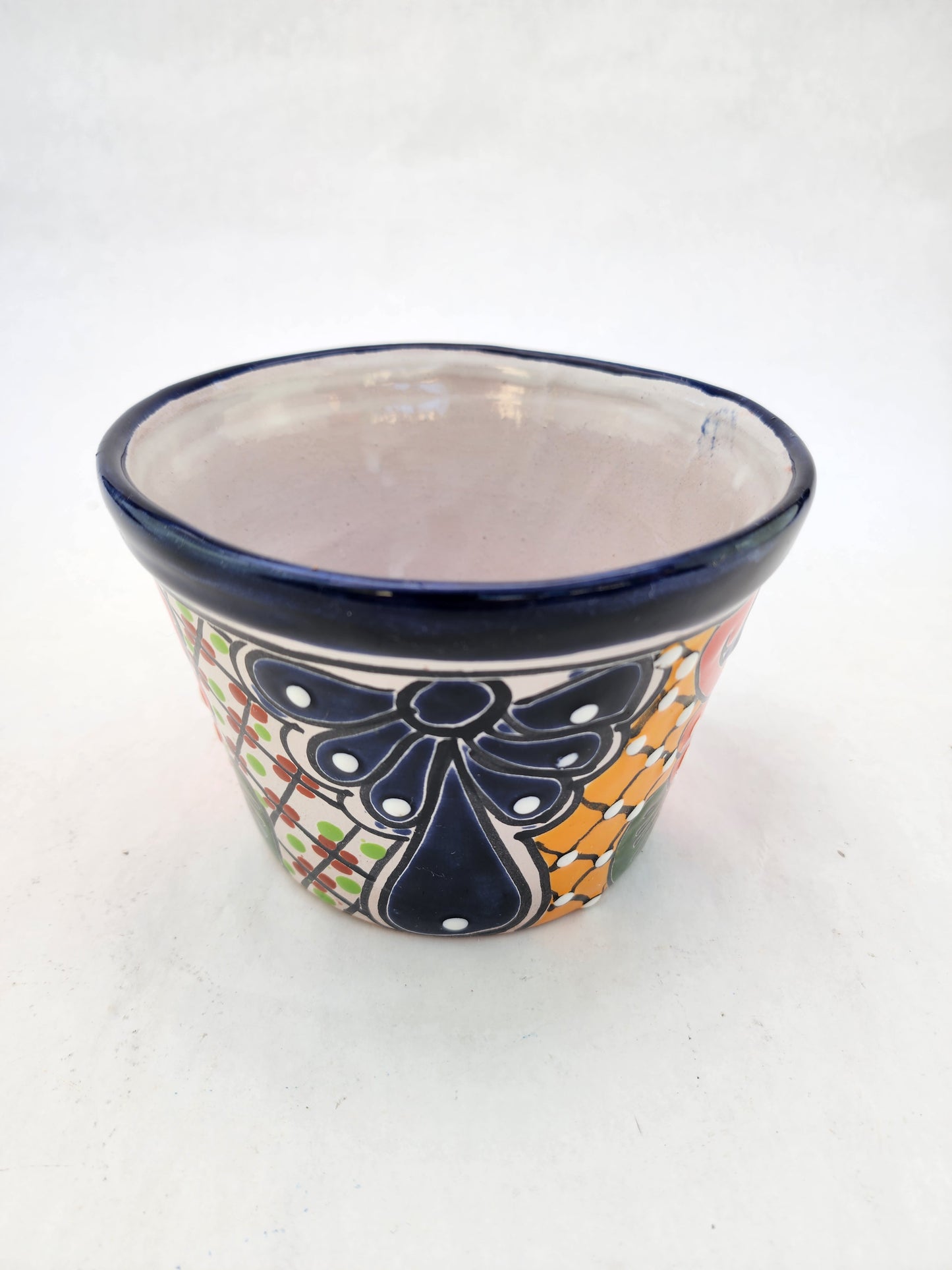 Small Talavera Flower Pot – Mexican Folk Art Planter