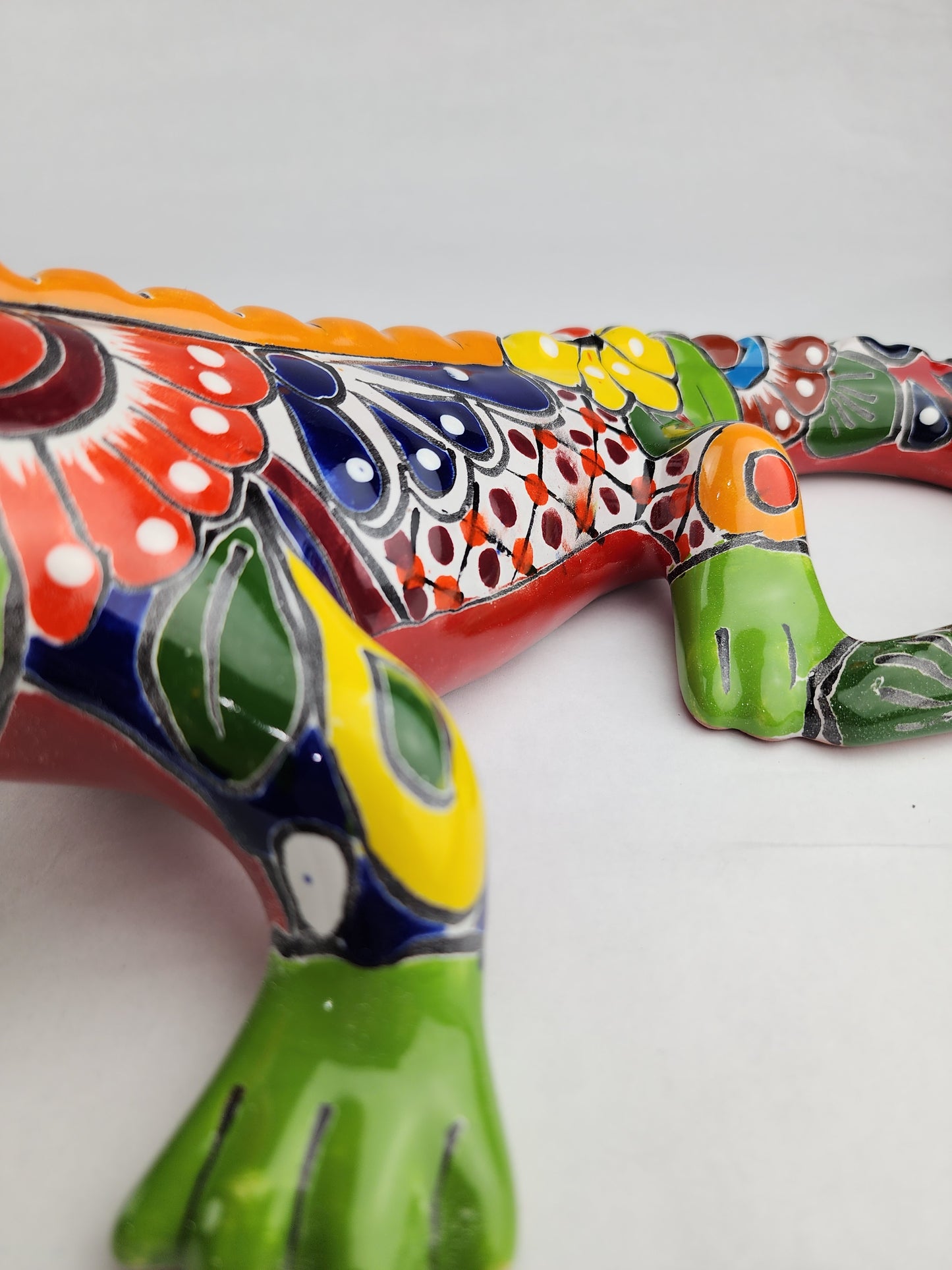 Handmade Talavera Iguana – Unique Wall Lizard Folk Art