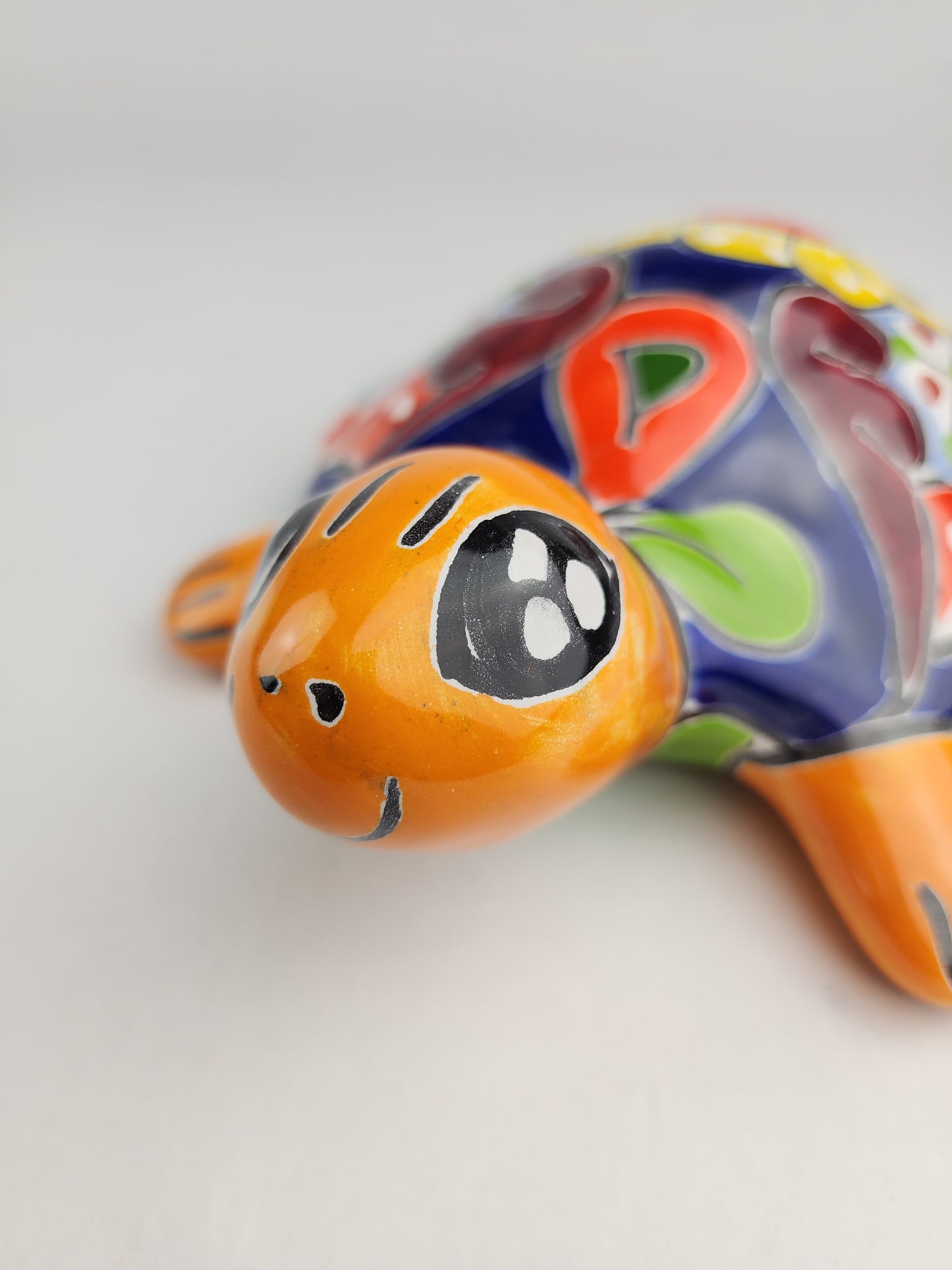 Handcrafted Talavera Turtle – Colorful Mexican Ceramic Accent