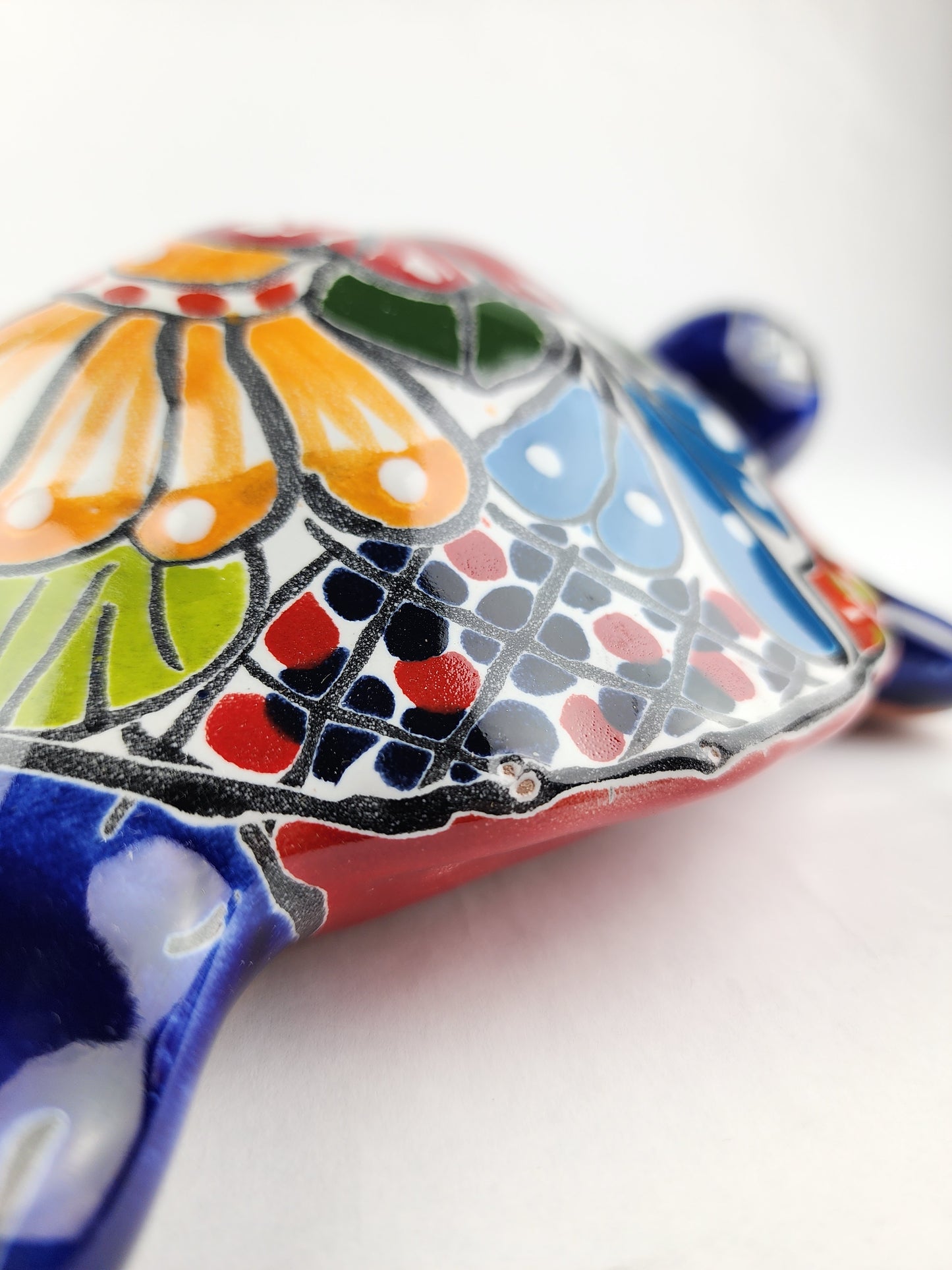 Blue Multicolor Talavera Turtle – Handmade Ceramic Figurine