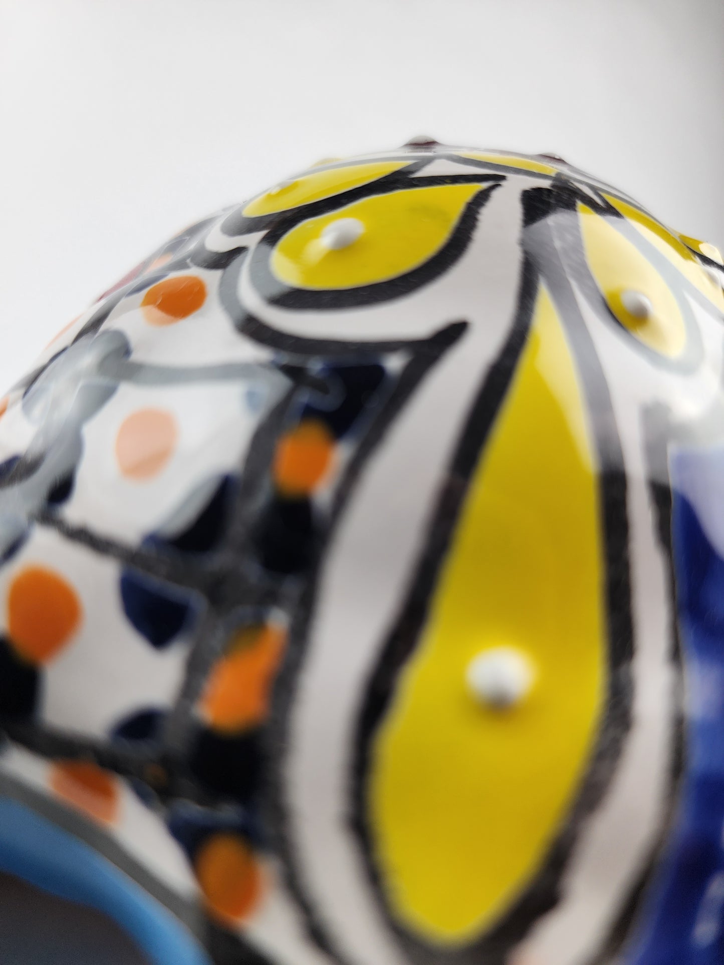 Sky Blue Talavera-Style Turtle & Salamander – Handcrafted Mexican Folk Art