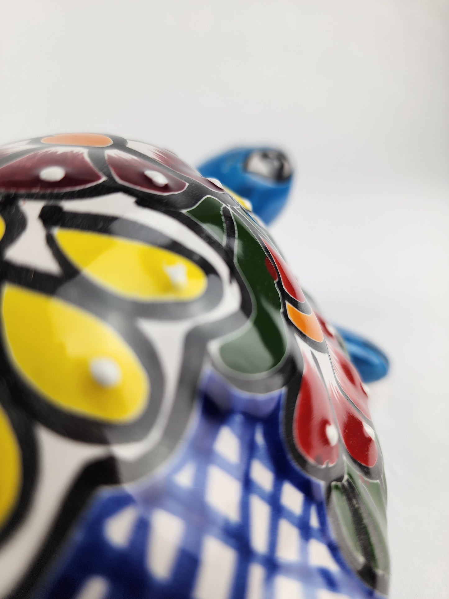 Aqua Blue Talavera Turtle – Hand-Painted Ceramic Garden Decor