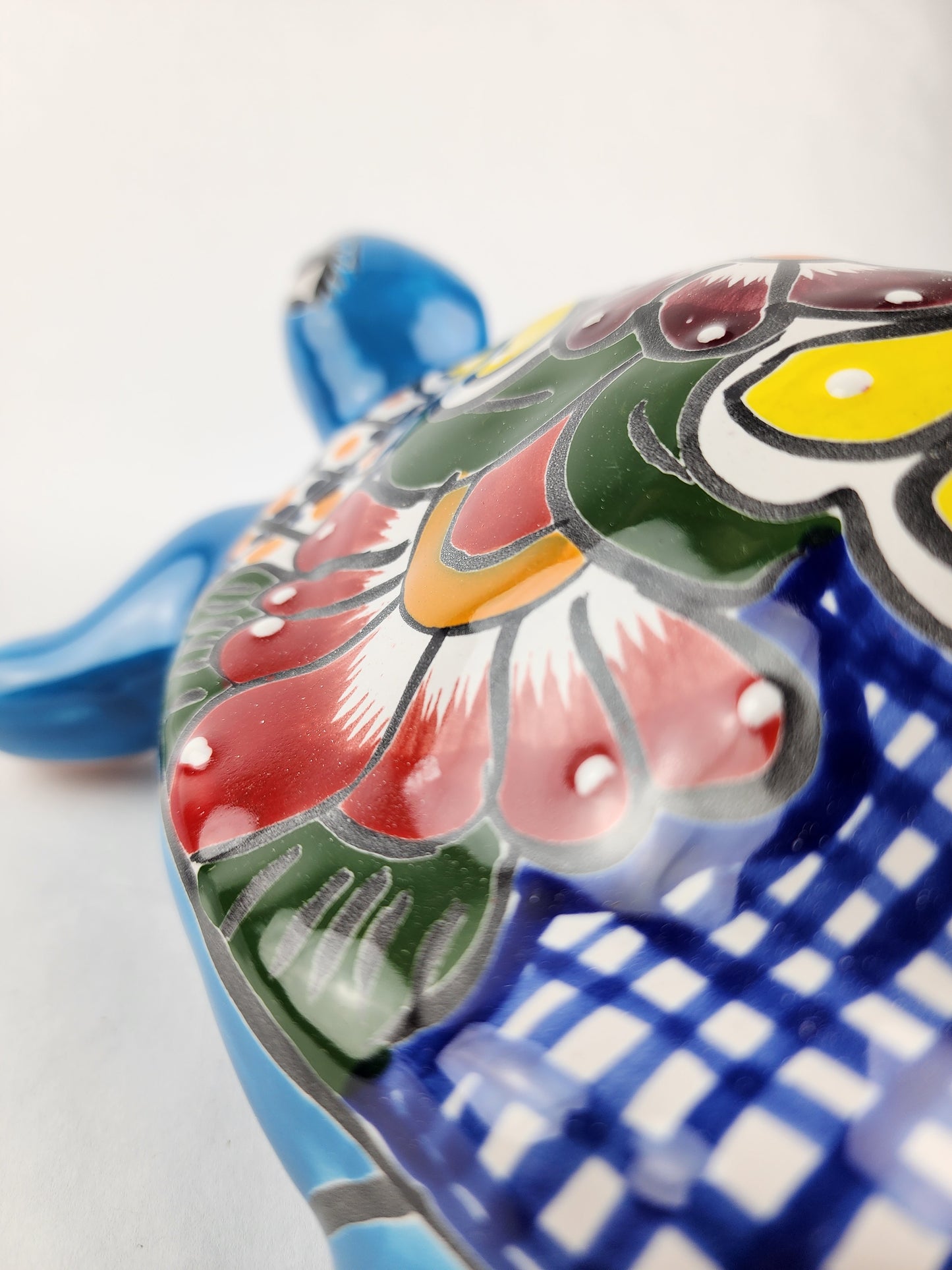 Talavera Turtle in Aqua – Handcrafted Ceramic Coastal Decor
