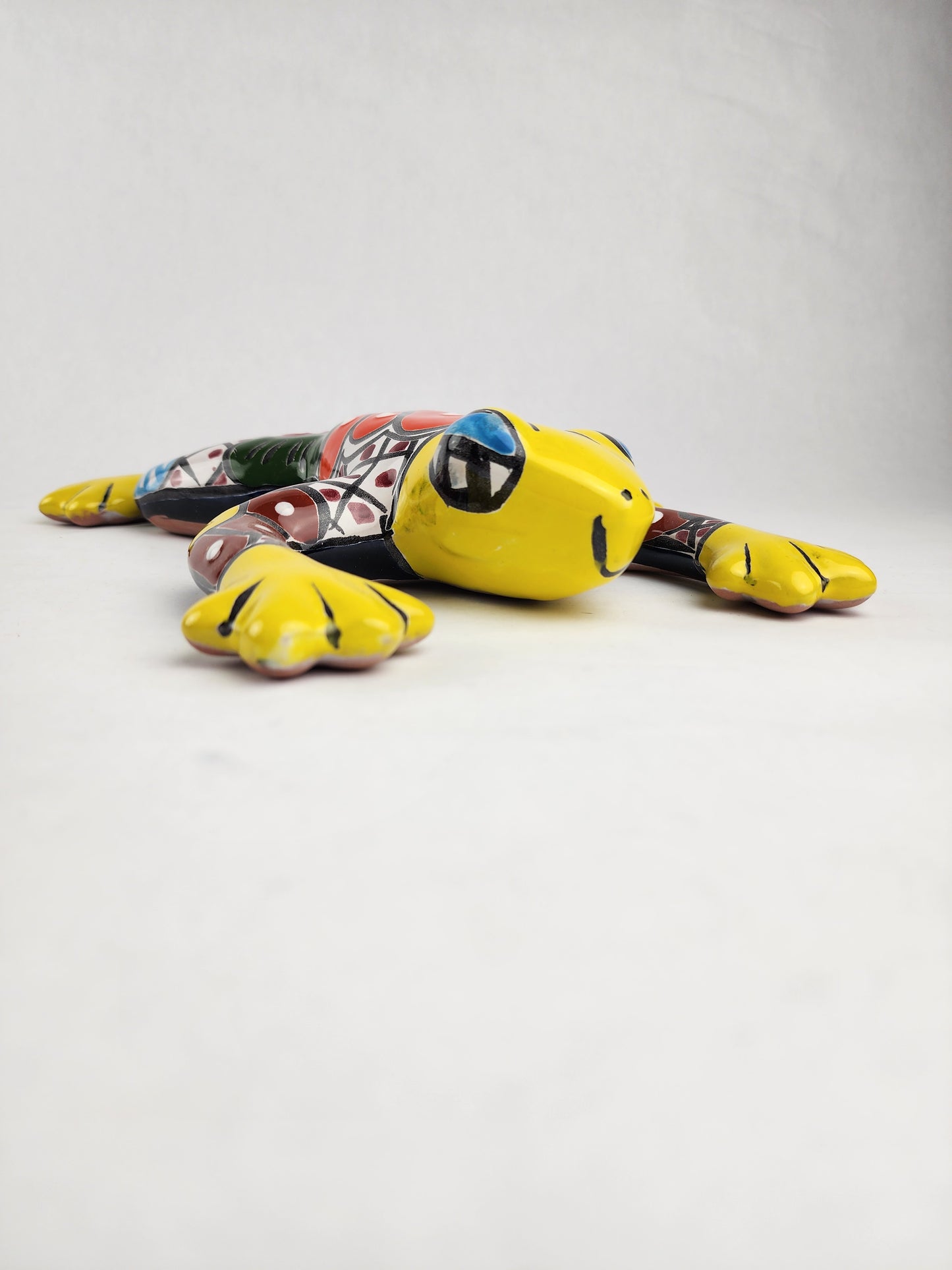 Yellow Talavera Frog – Hand-Painted Mexican Ceramic Art