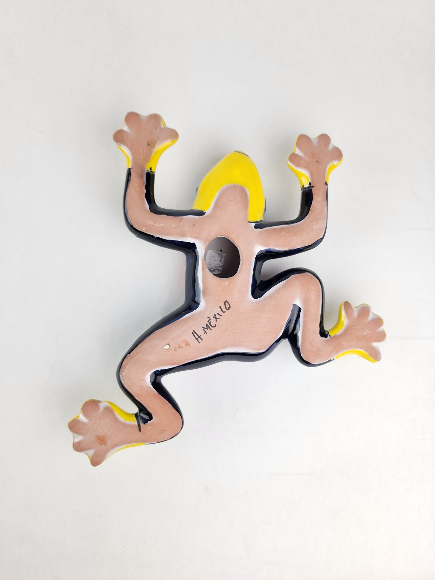 Yellow Talavera Frog – Hand-Painted Mexican Ceramic Art