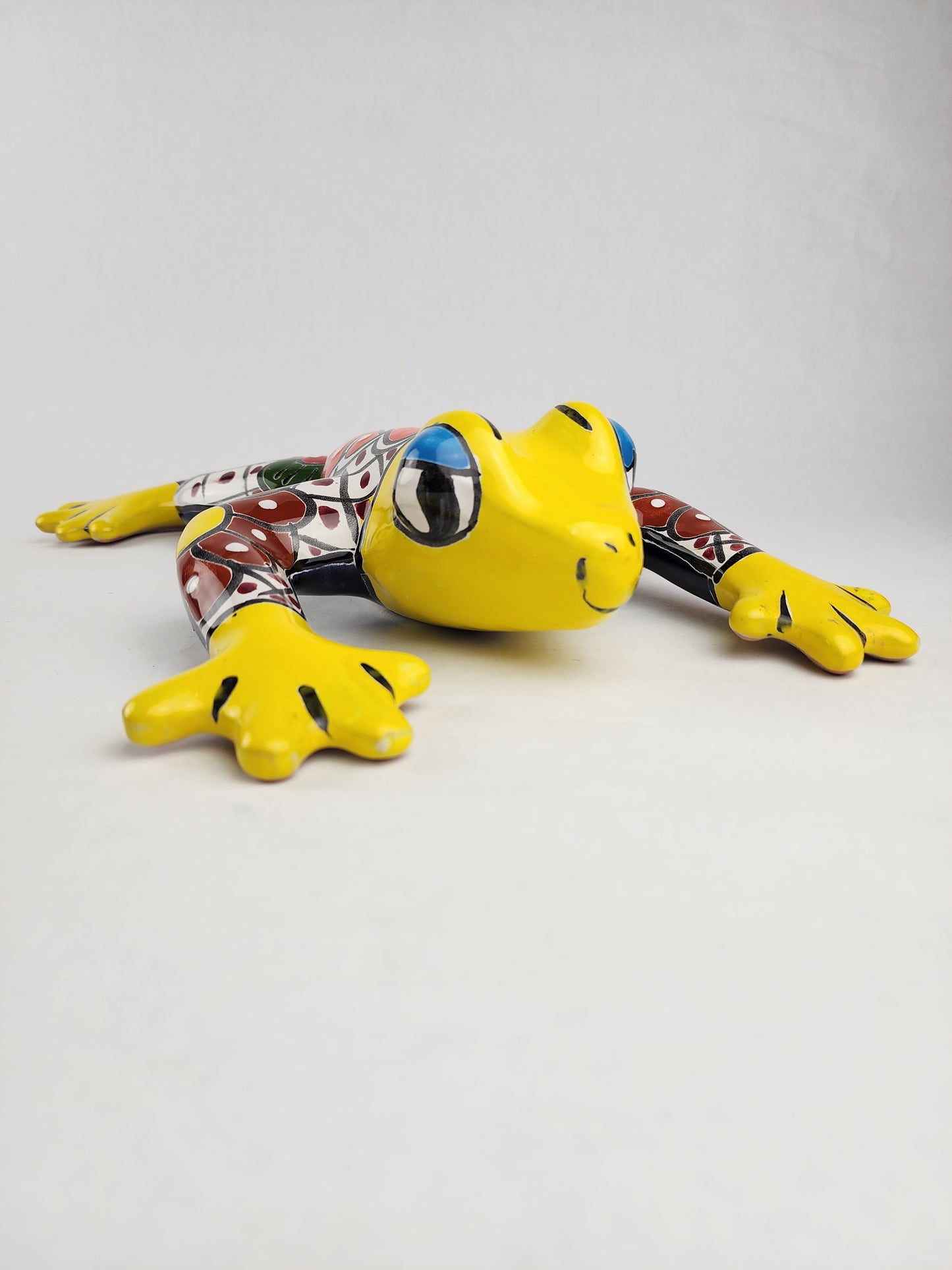 Large Yellow Talavera Frog – Mexican Folk Art Accent