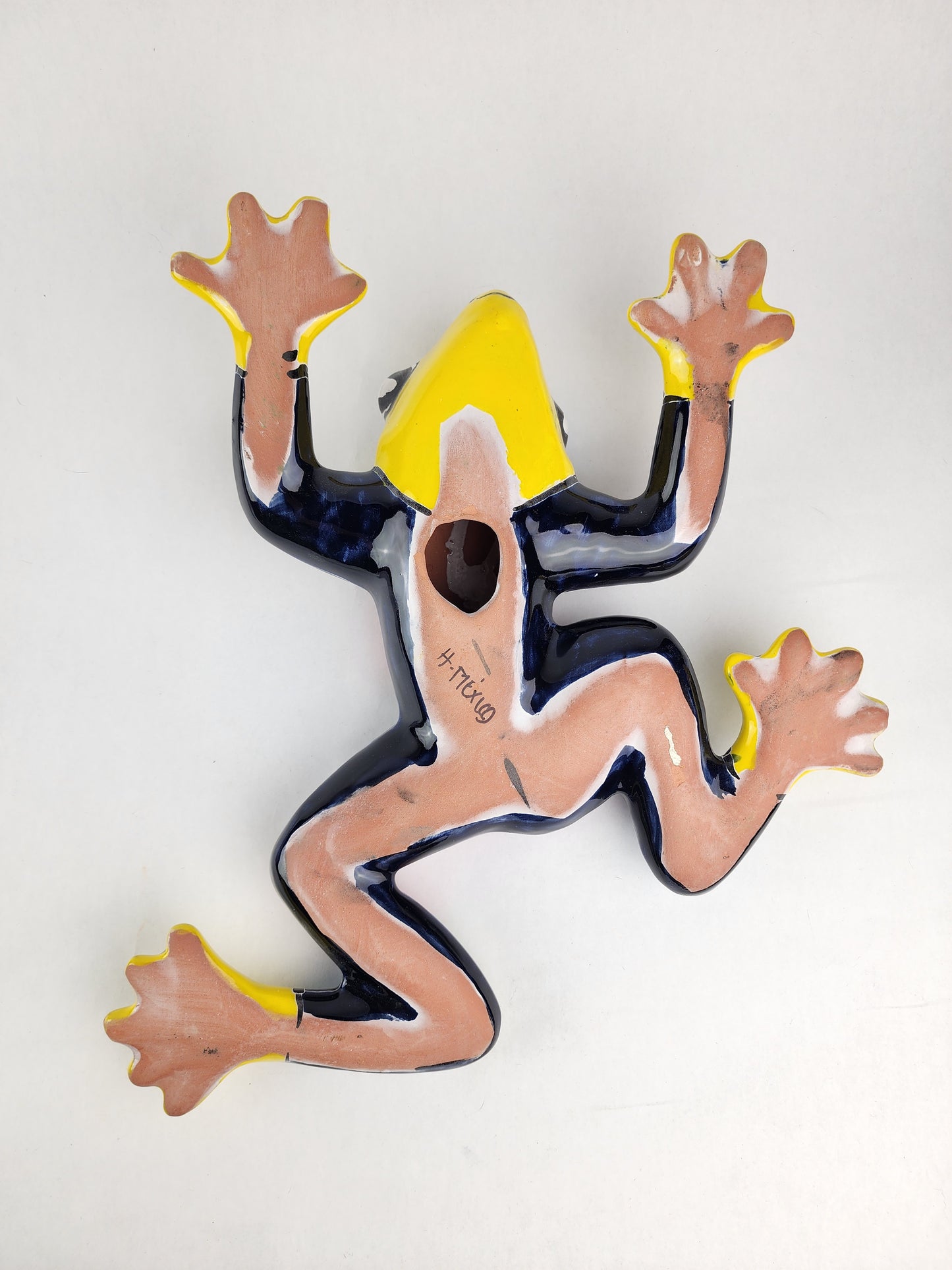 Large Yellow Talavera Frog – Mexican Folk Art Accent