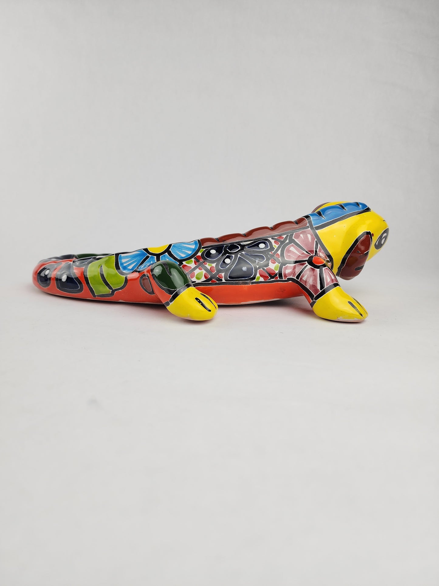 Multicolor Ceramic Iguana – Yellow Talavera Wall Lizard