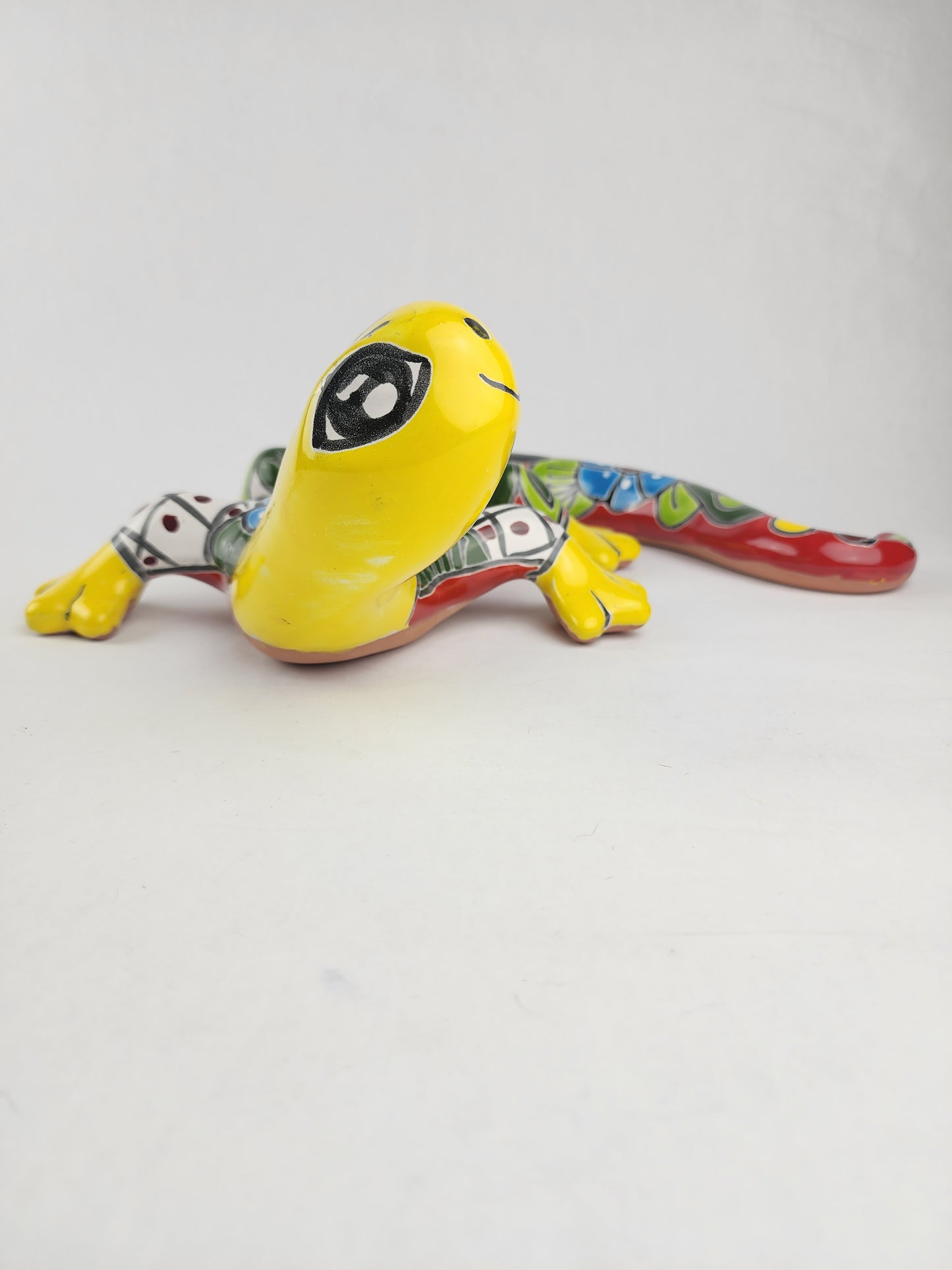 Large Yellow Talavera Gecko – Mexican Folk Art Lizard Wall Hanging