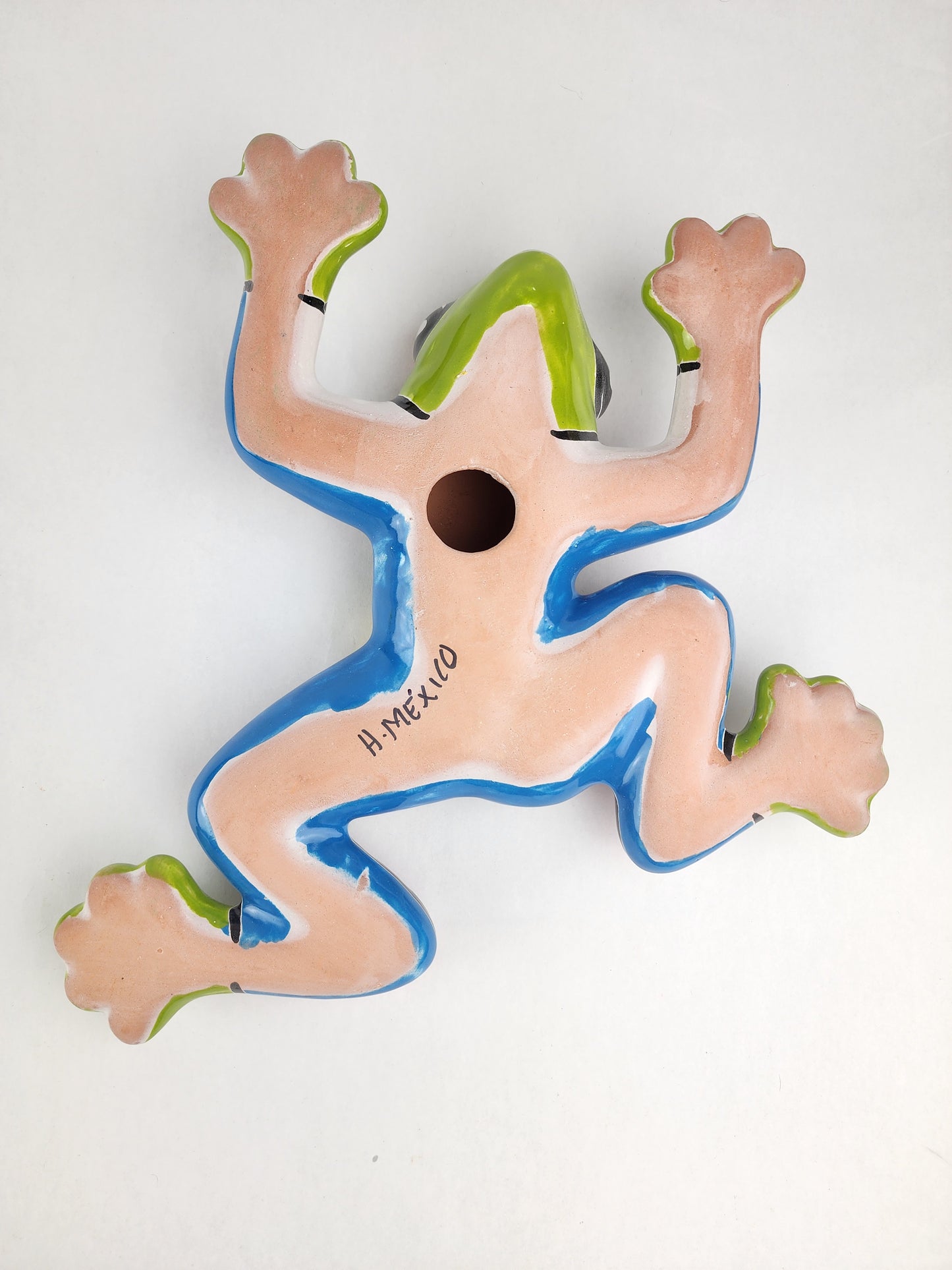 Hand-Painted Talavera Frog – Green Wall Art